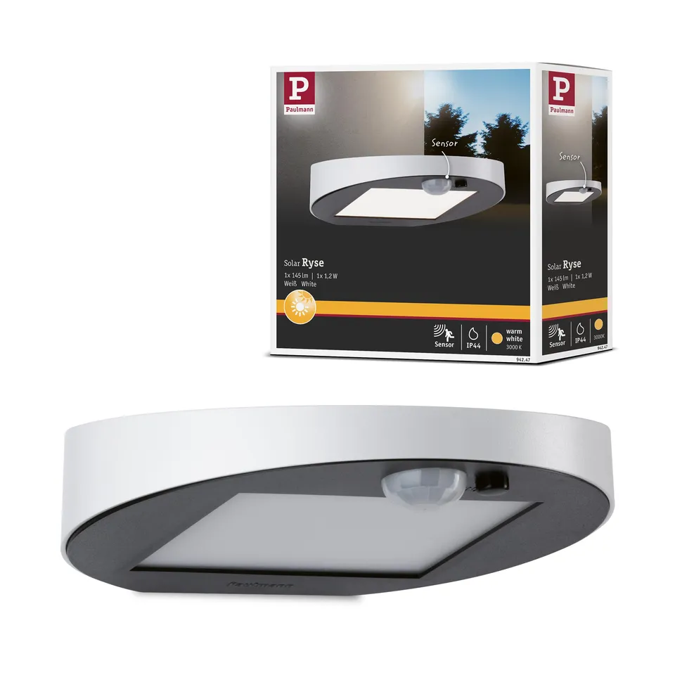 Paulmann Ryse 94247 Solar-Wandleuchte weiß Bewegungsmelder