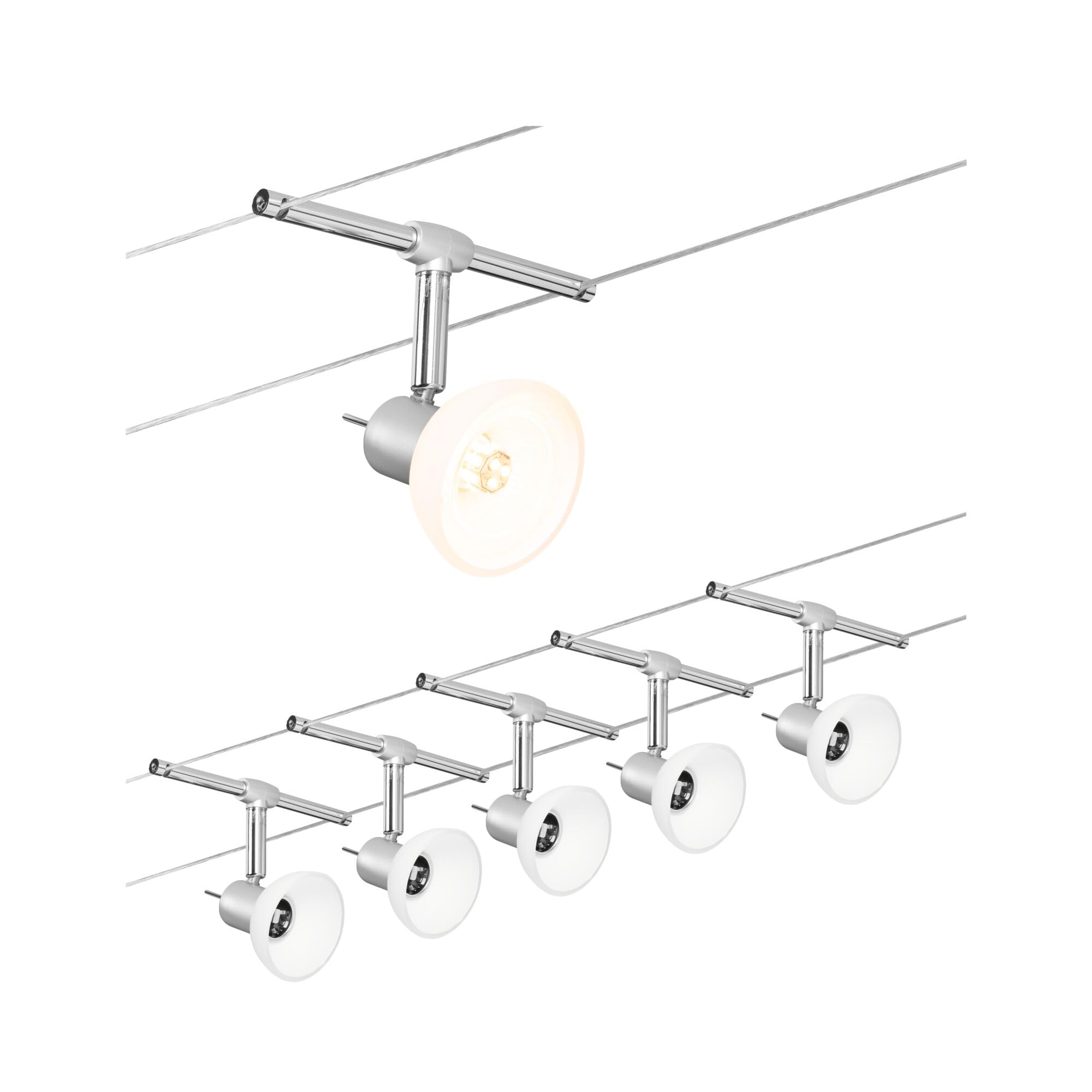 Paulmann Sheela 94136 Seilleuchte Set 5-flammig chrom matt