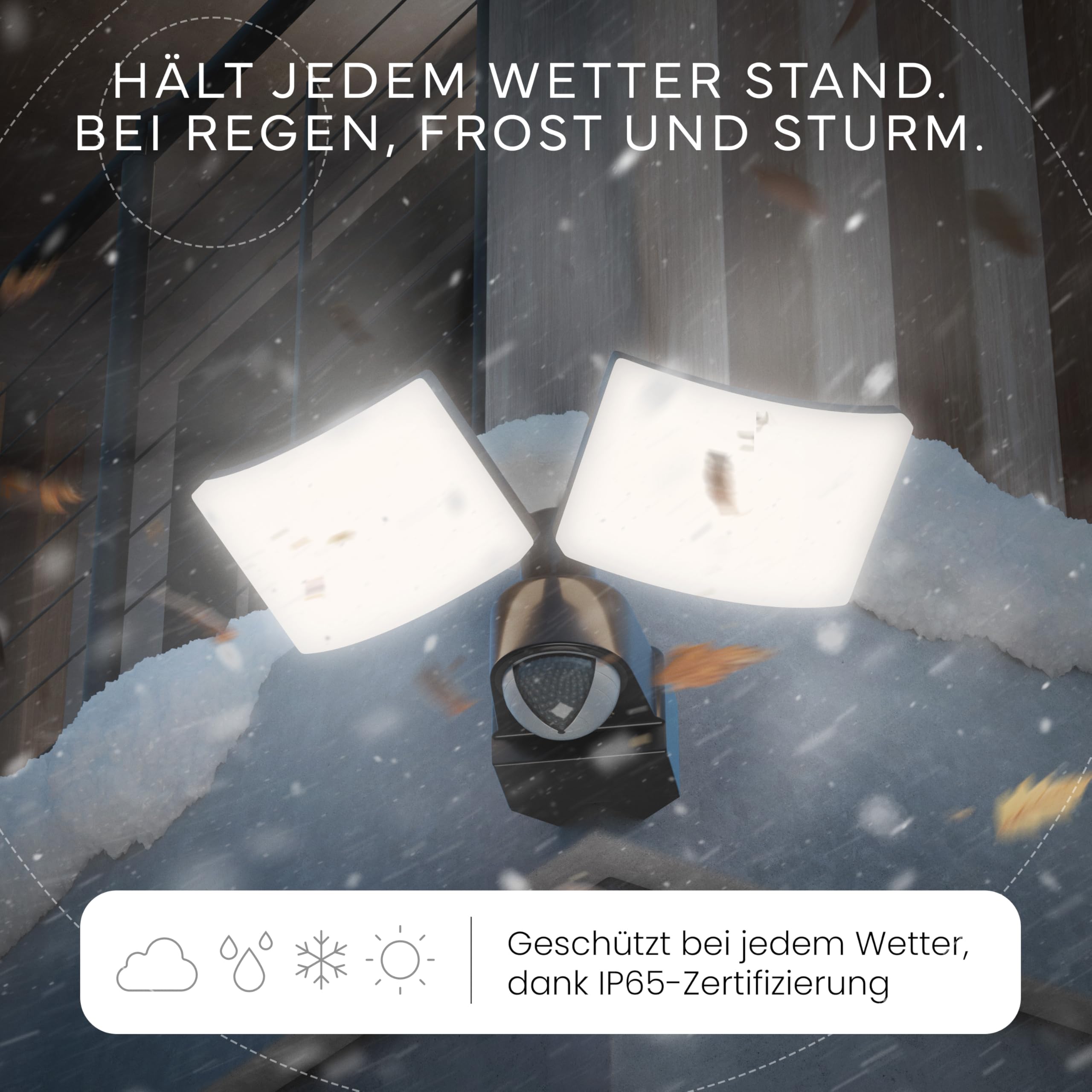 MATO Doppel LED Strahler 40W Außenstrahler Anthrazit 3200 Lumen