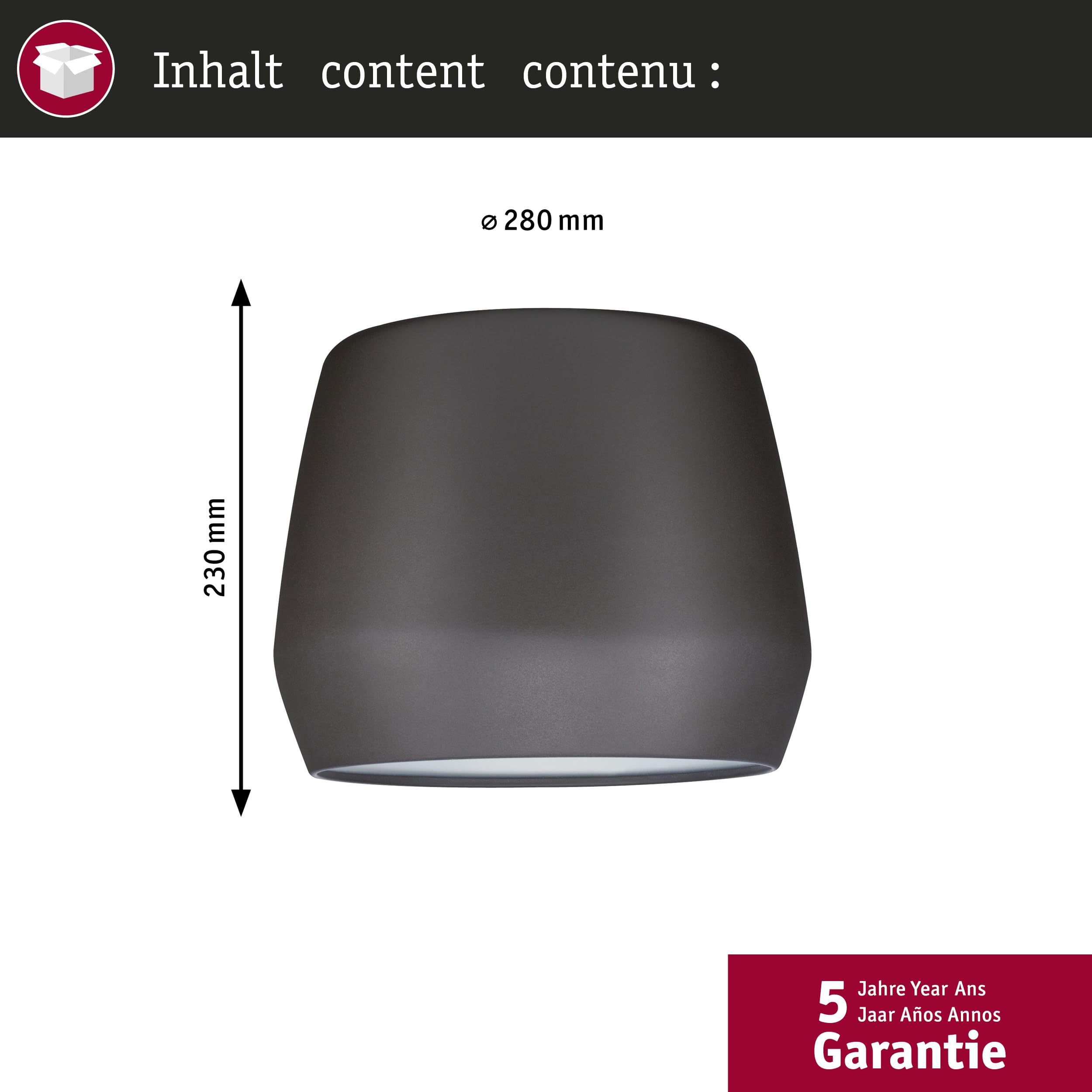 Paulmann URail 95440 Schirm Pirm 280mm grau matt