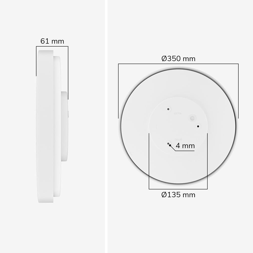 Hoftronic LED Deckenleuchte Weiß 35 cm IP44 dimmbar