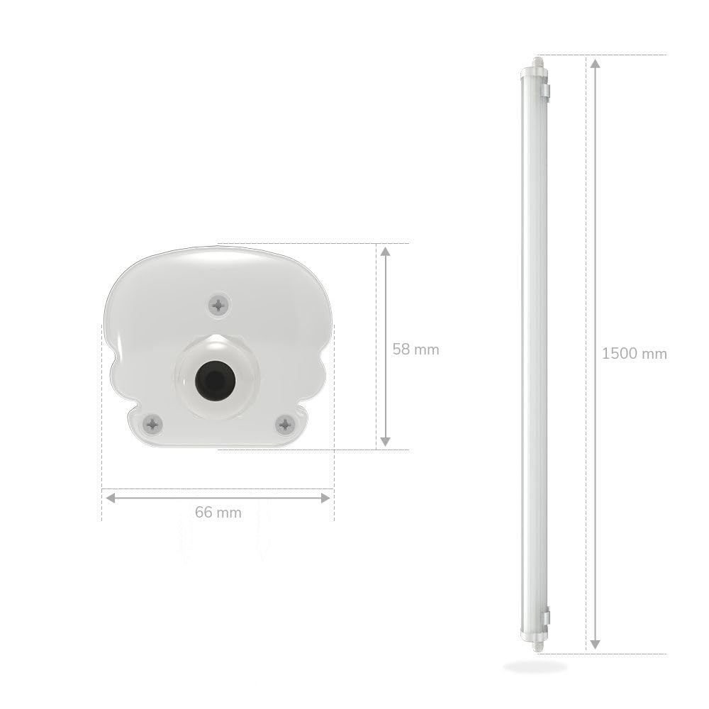 Hoftronic Feuchtraumleuchte 150cm 48W 2er Set neutralweiß