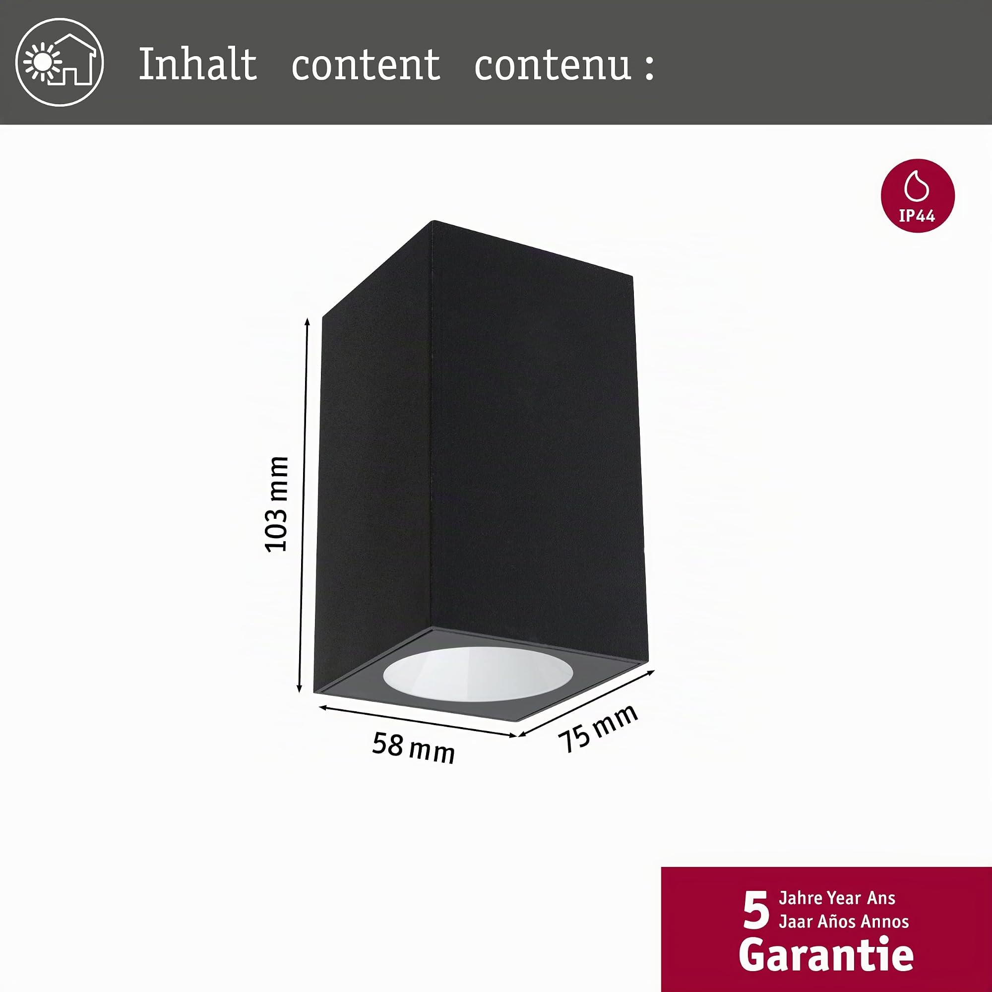 Paulmann Flame 94327 Außenwandleuchte Anthrazit 1-fach 58x75