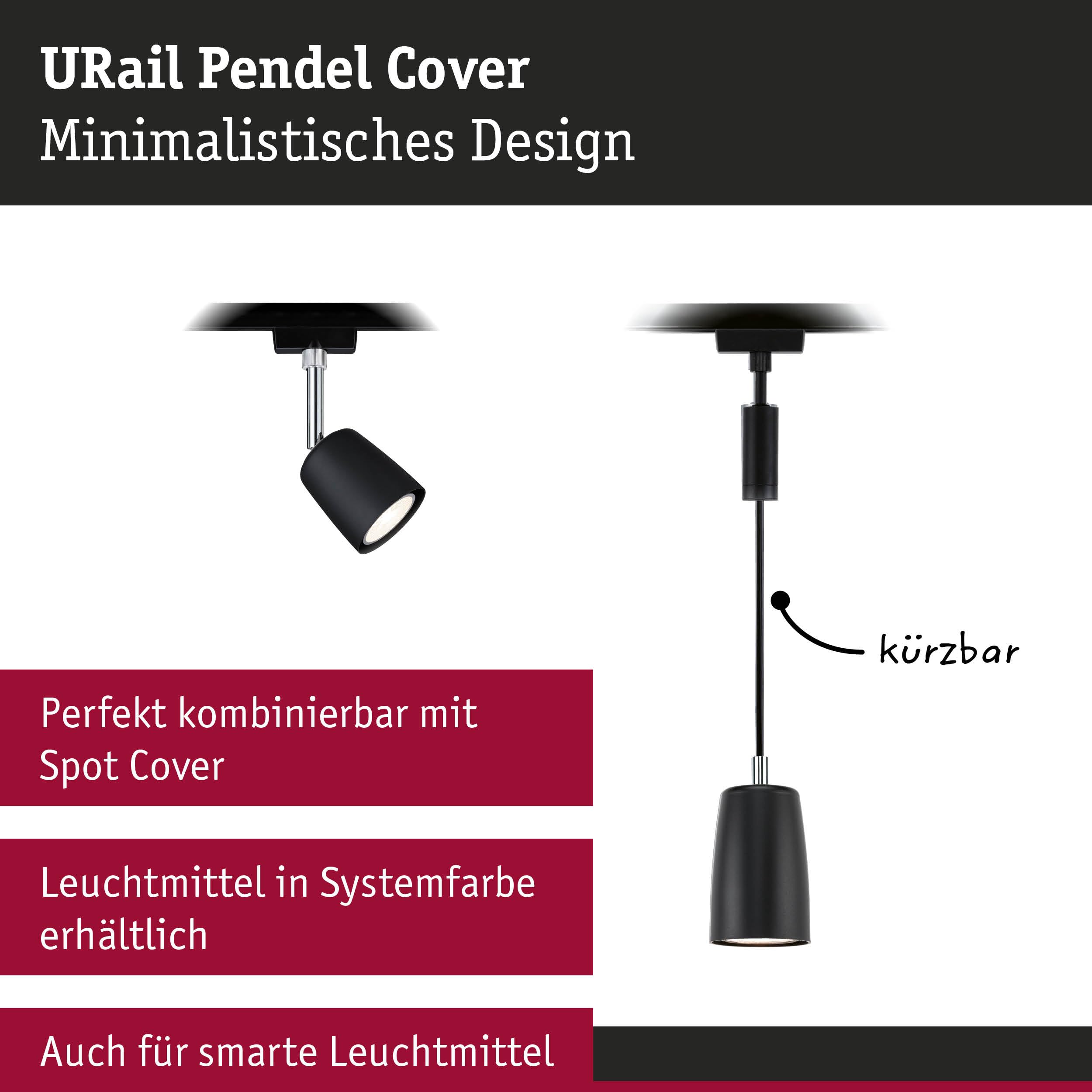 Paulmann URail 95627 Pendel Cover GU10 Schwarz