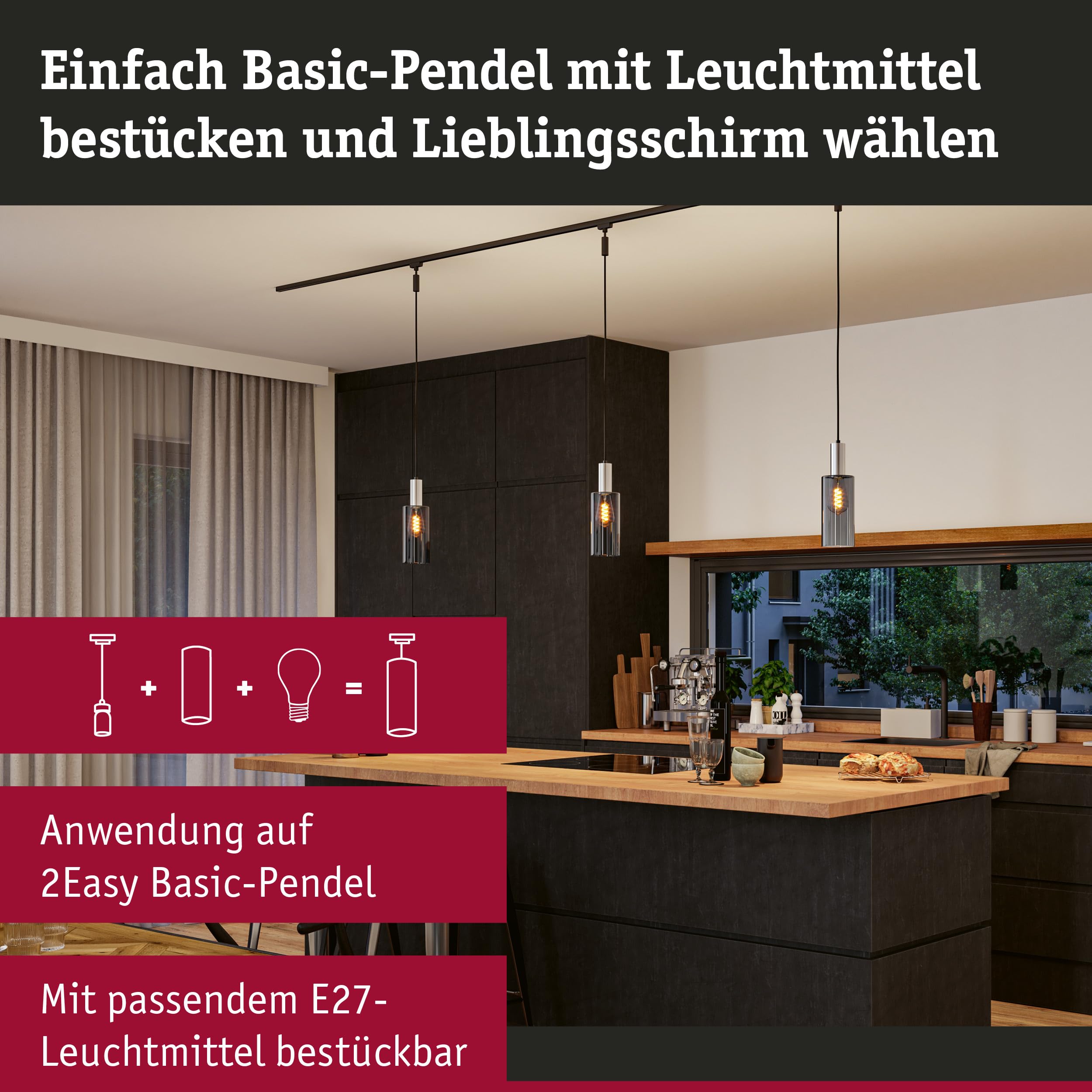 Paulmann URail Raja 95607 Schirm Rauchglas 100mm