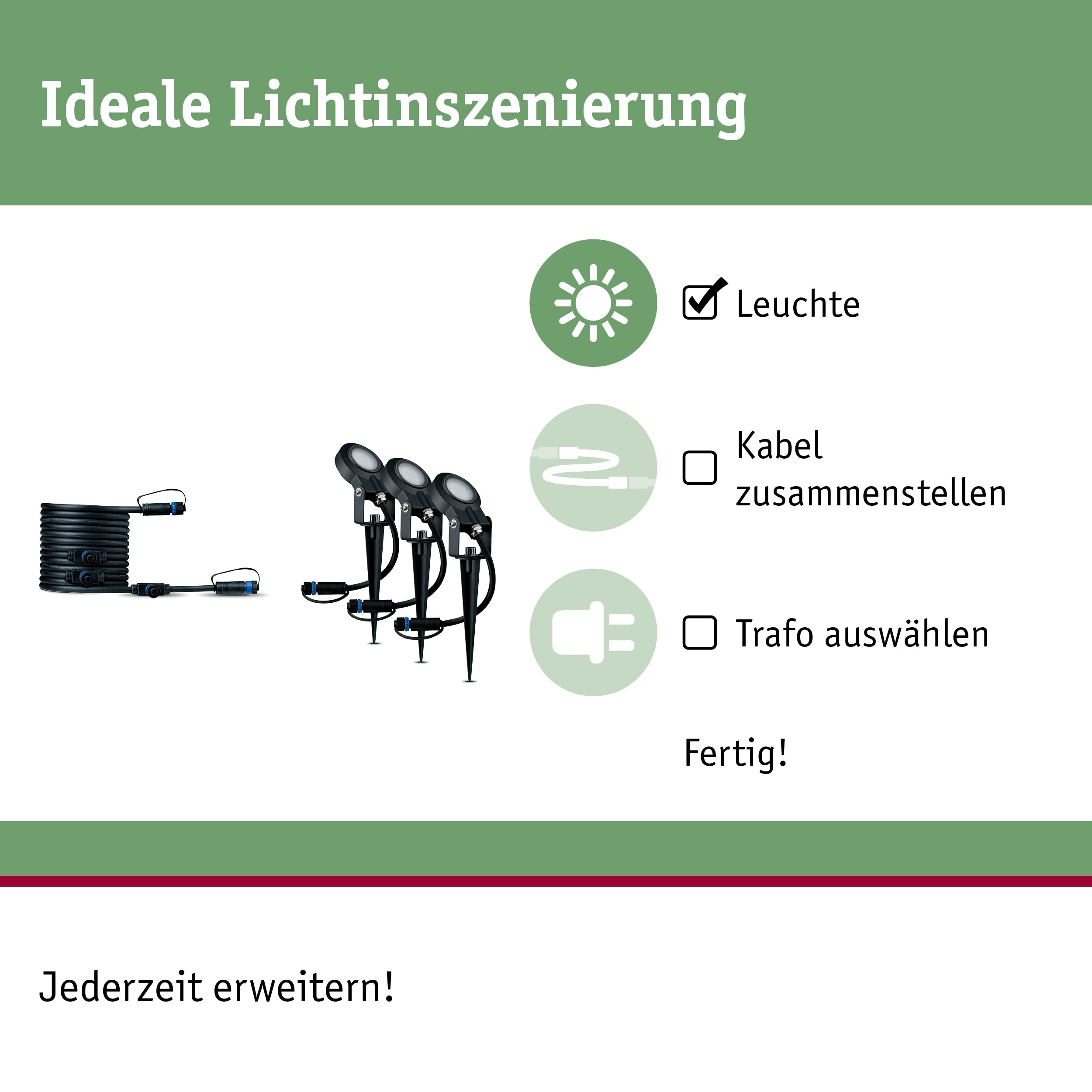 Paulmann 93689 Plug&Shine Sting Gartenspieß 3x6W anthrazit