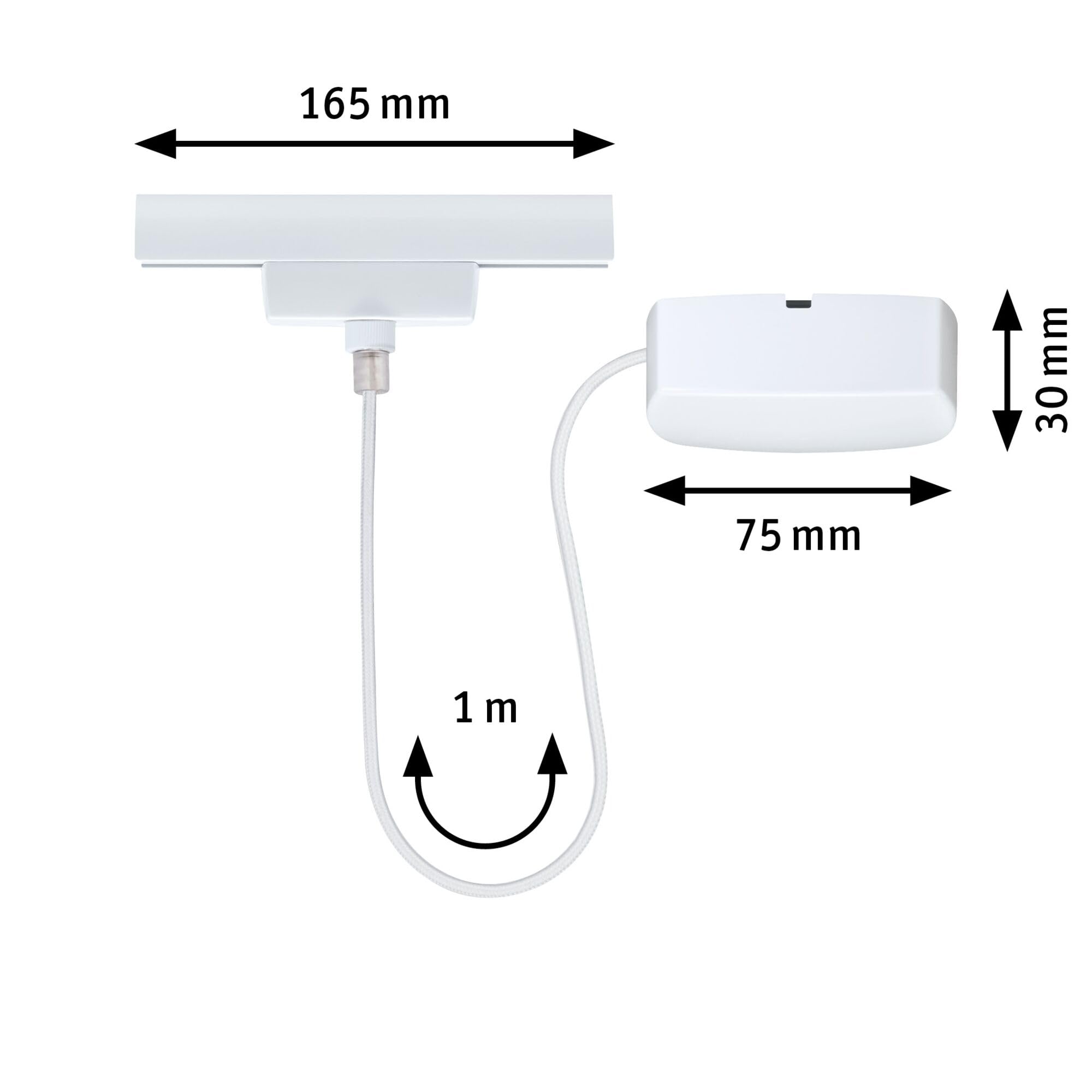 Paulmann URail 95671 Einspeisung Zigbee 3.0 Signalweiß 1m dimmbar