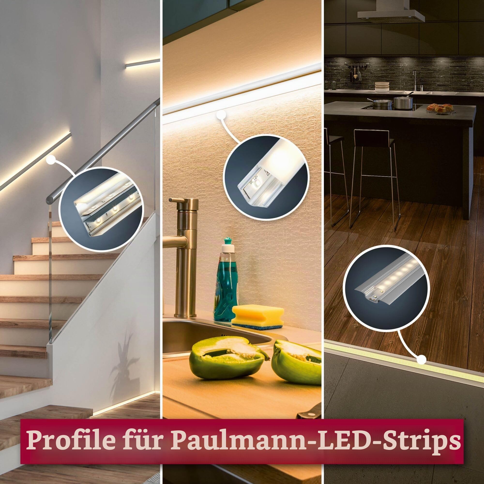 Paulmann Delta 70263 Profil Cover Satin 4er Pack Kunststoff