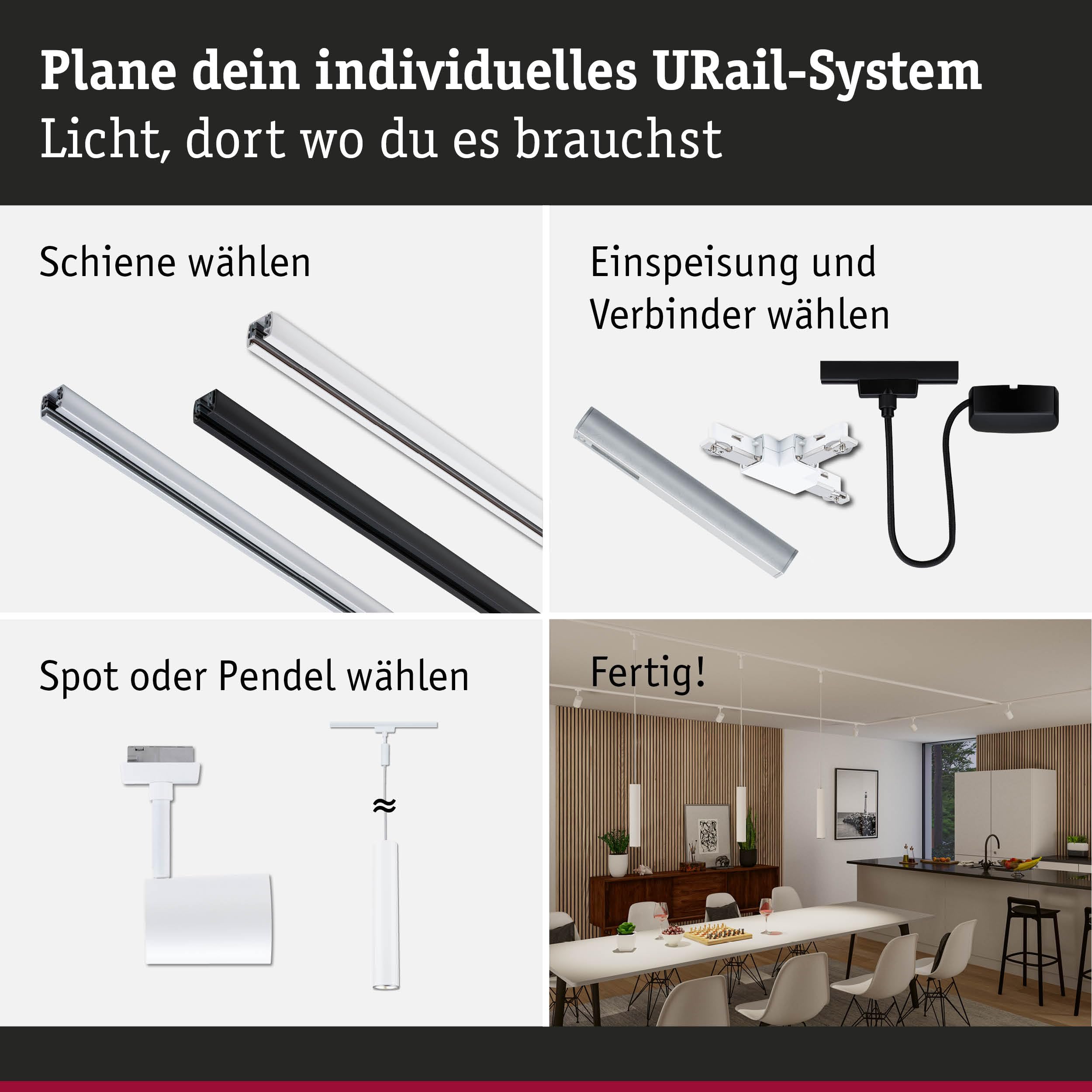 Paulmann URail 95674 Schienenadapter Signalweiß Dimm