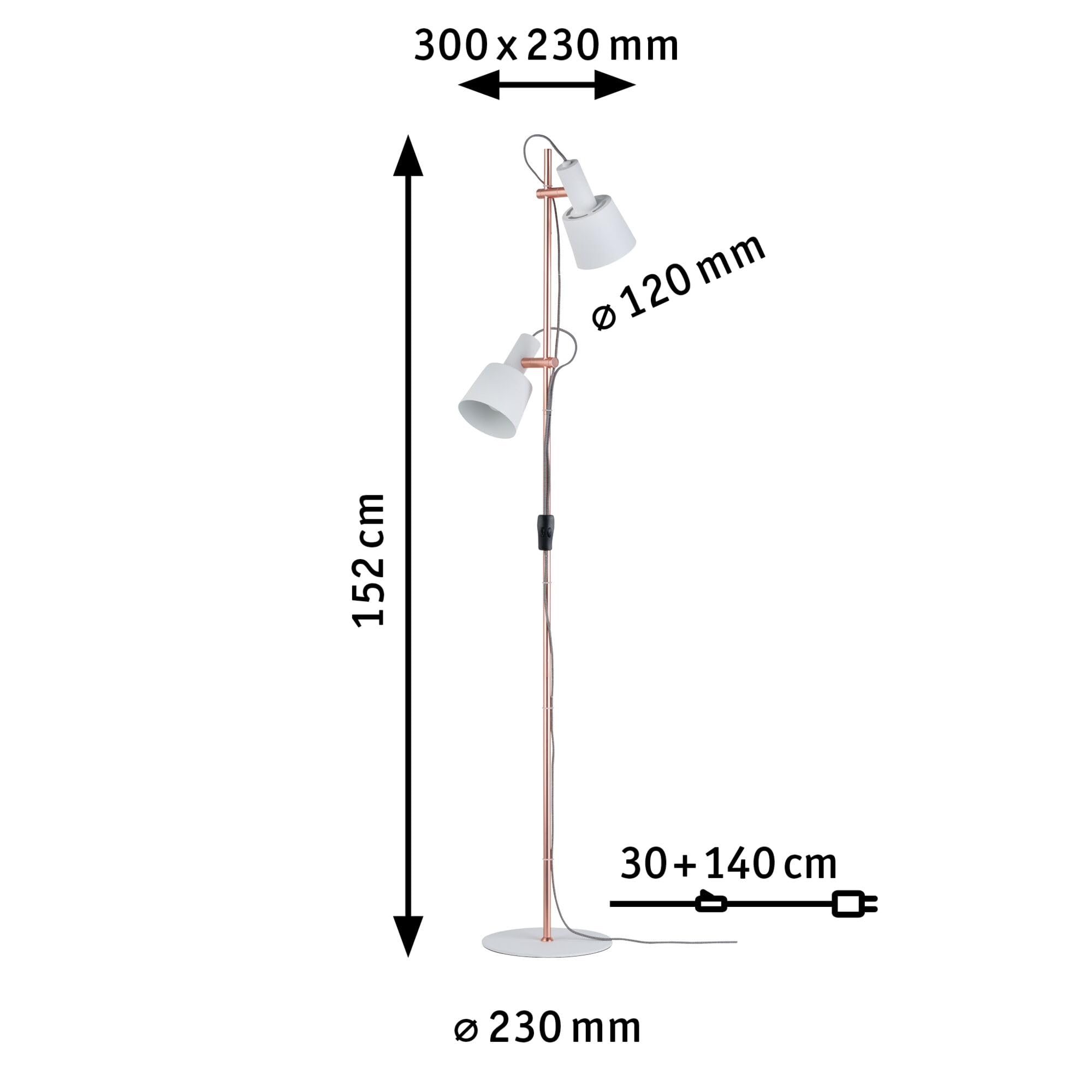 Paulmann Neordic Haldar 79660 Stehleuchte Weiß-Kupfer