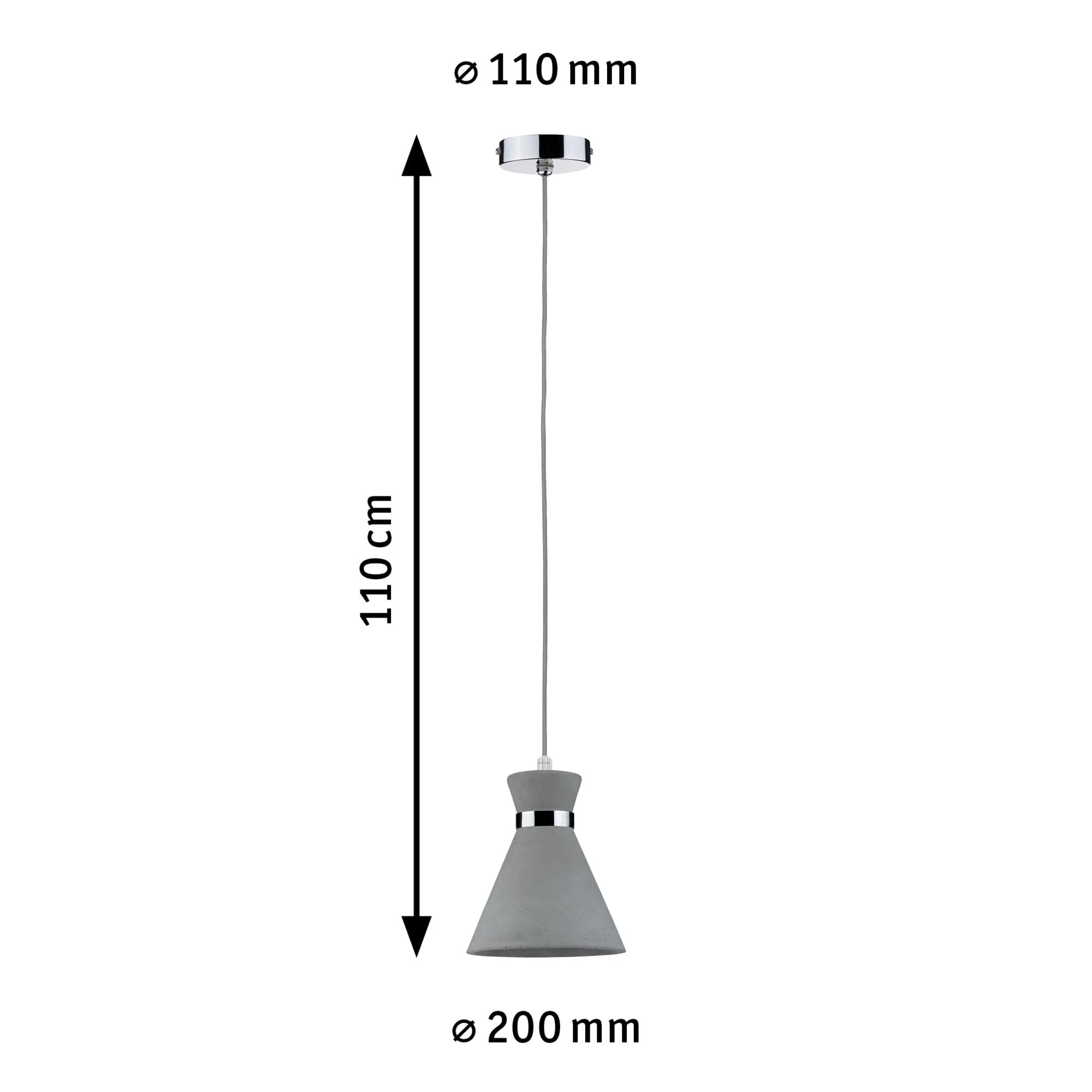 Paulmann 70890 Verve Pendelleuchte E27 Beton IP44 ohne LM