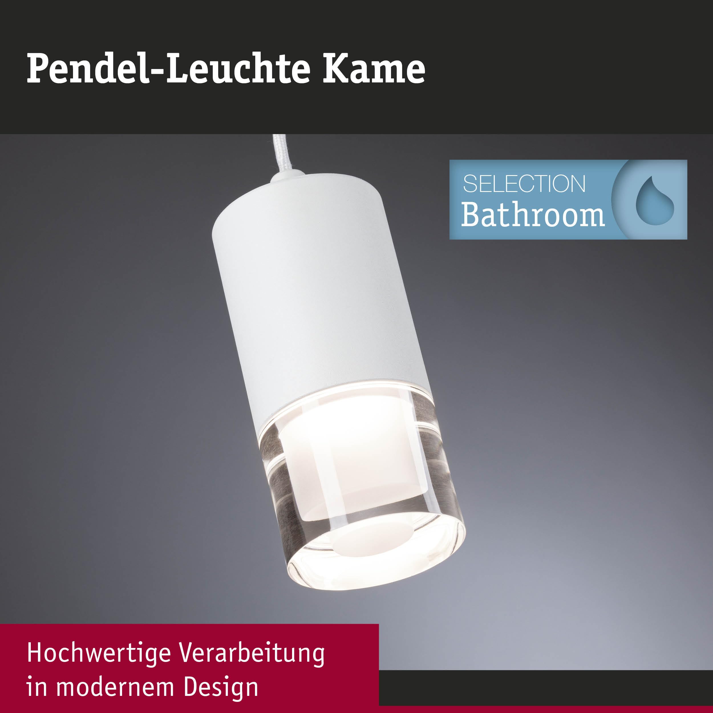 Paulmann Kame 79998 Pendelleuchte IP44 weiß 3000K 9W