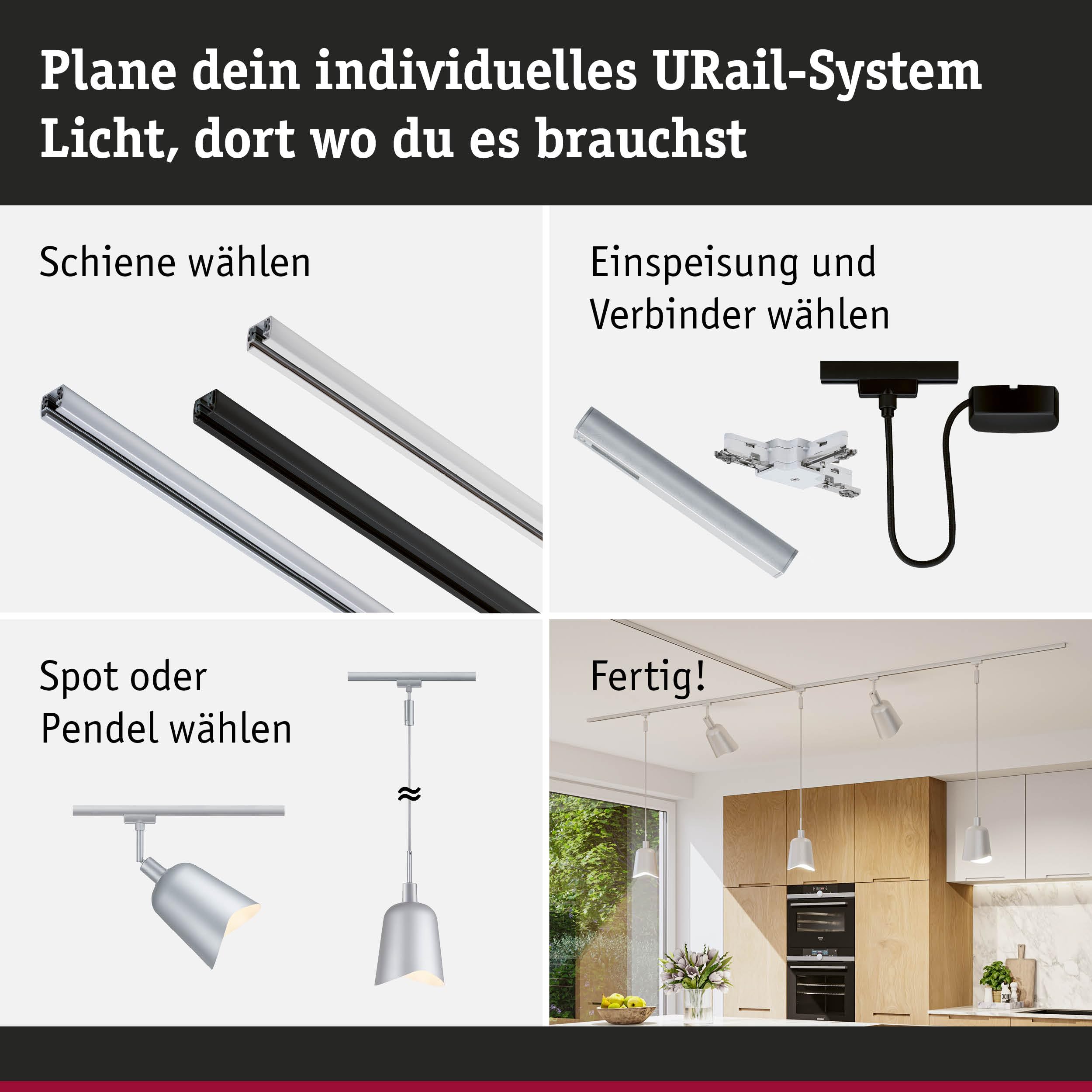 Paulmann URail Alvaro DecoSystems Schirm Chrom-Weiß 144mm