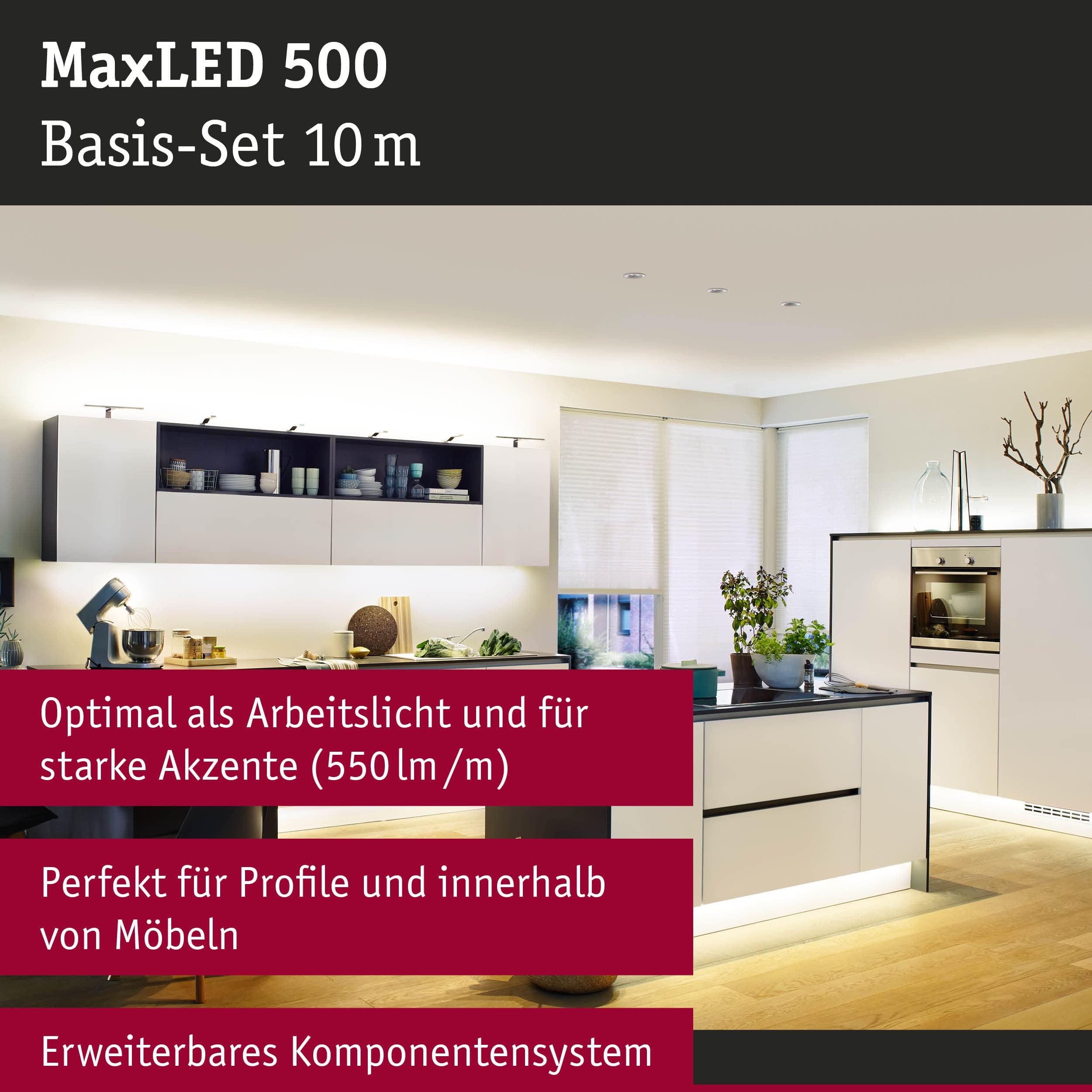 Paulmann MaxLED 500 Basisset 10m LED Stripe warmweiß 33W