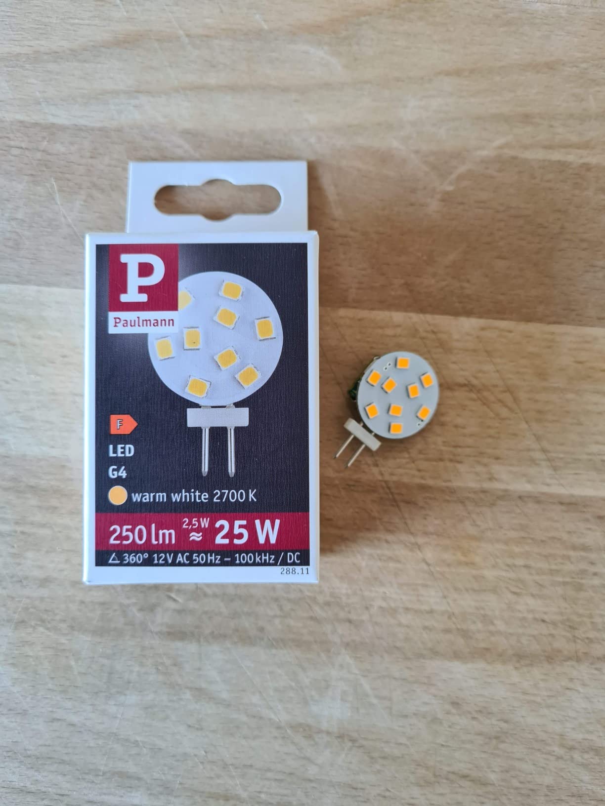 Paulmann 28811 G4 LED Lampe 12V warmweiß 250lm