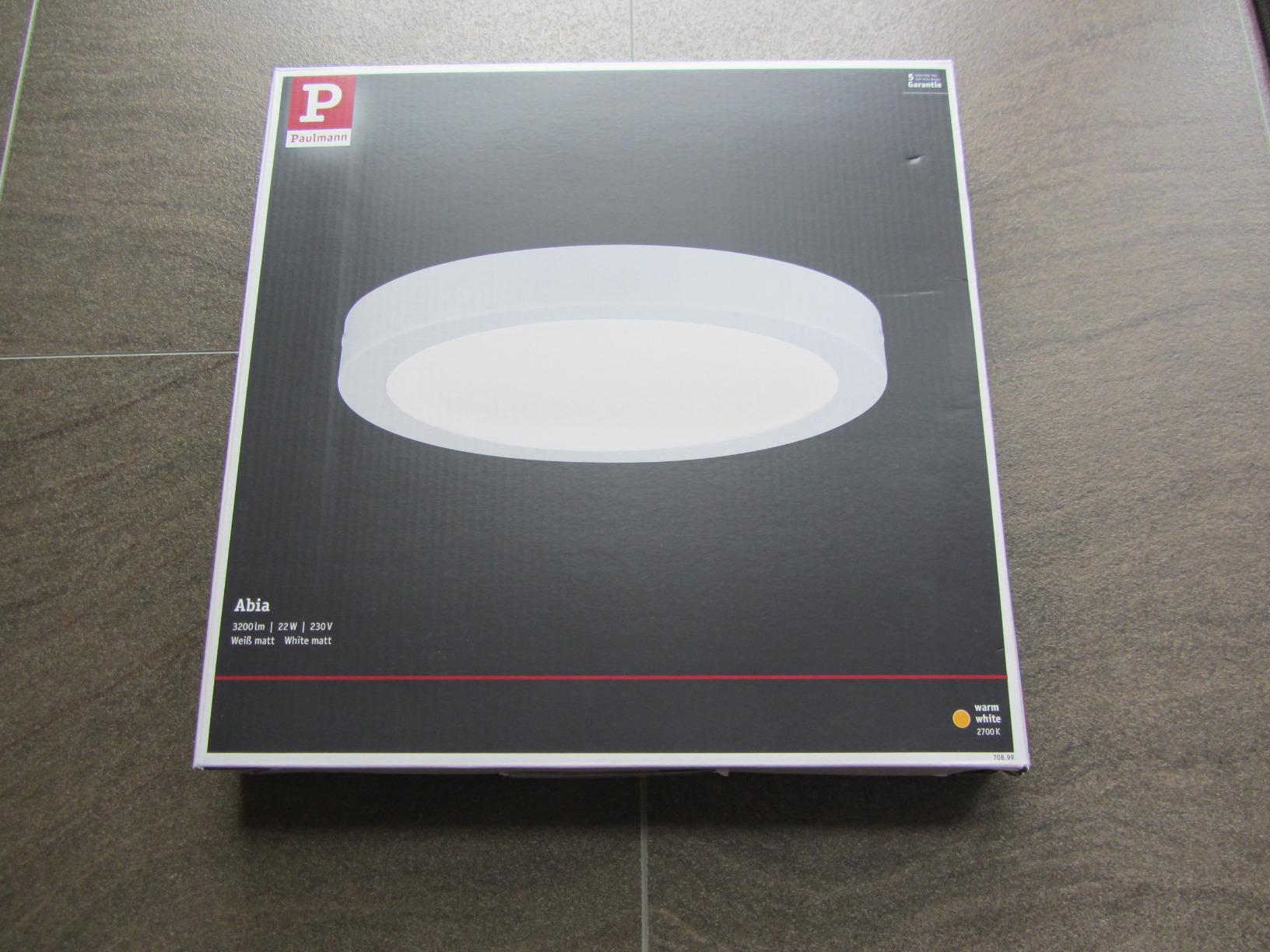 Paulmann Abia 708.99 LED Panel Deckenleuchte Ø300 Weiß