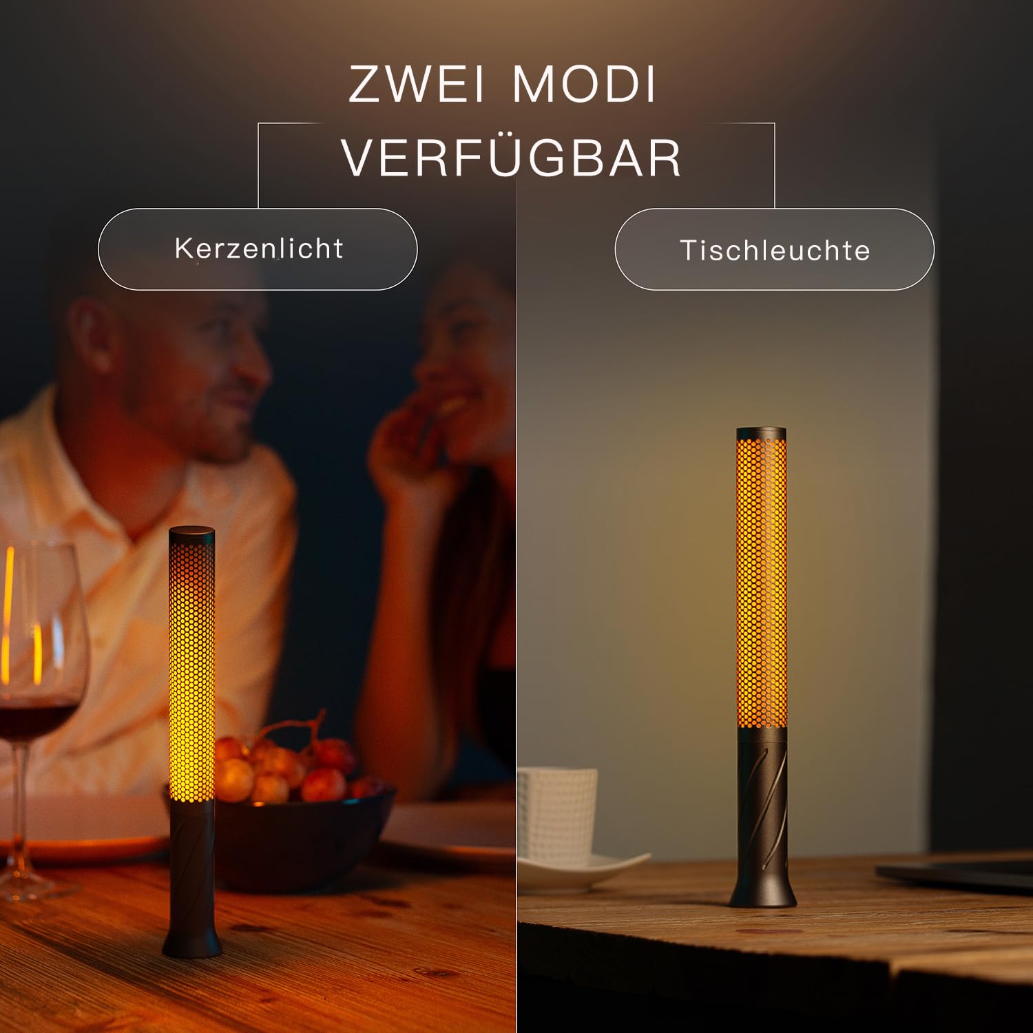 Phonar LED Tischlampe kabellos dimmbar warm 2600mAh grau