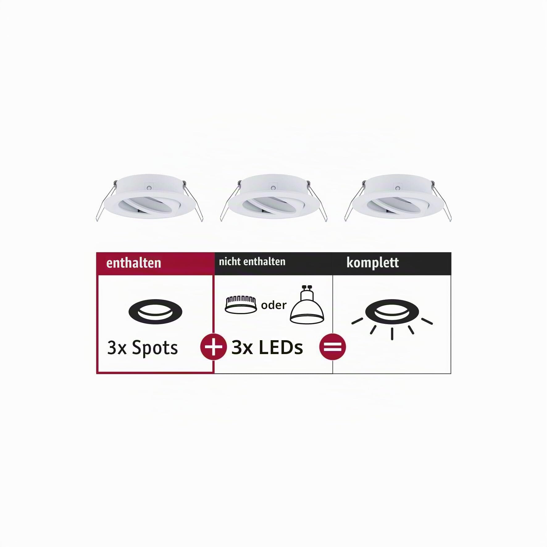 Paulmann Choose 92486 Einbaustrahler 3er-Set Weiß matt schwenkbar