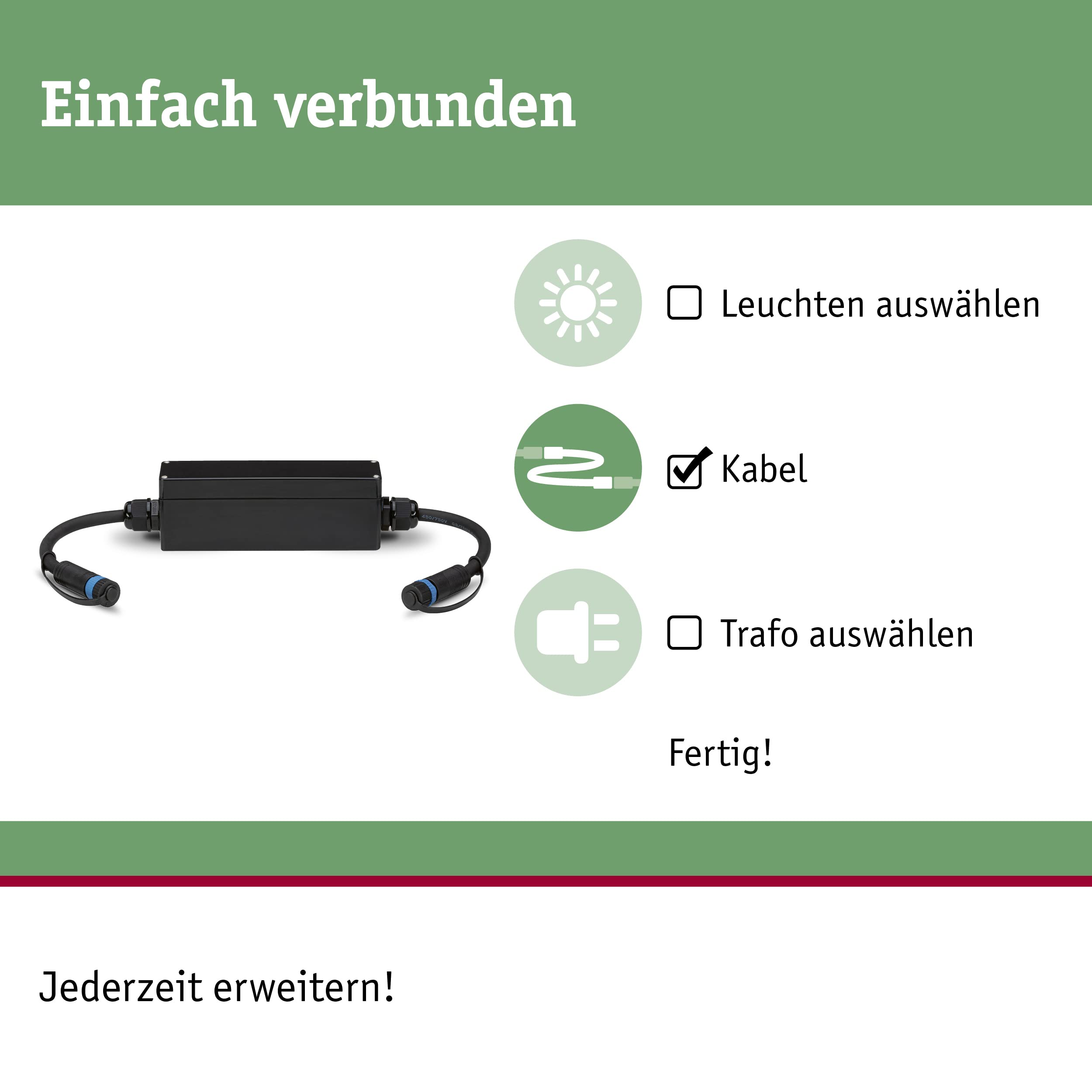 Paulmann Plug & Shine Connection Box Außenleuchte IP68 weiß