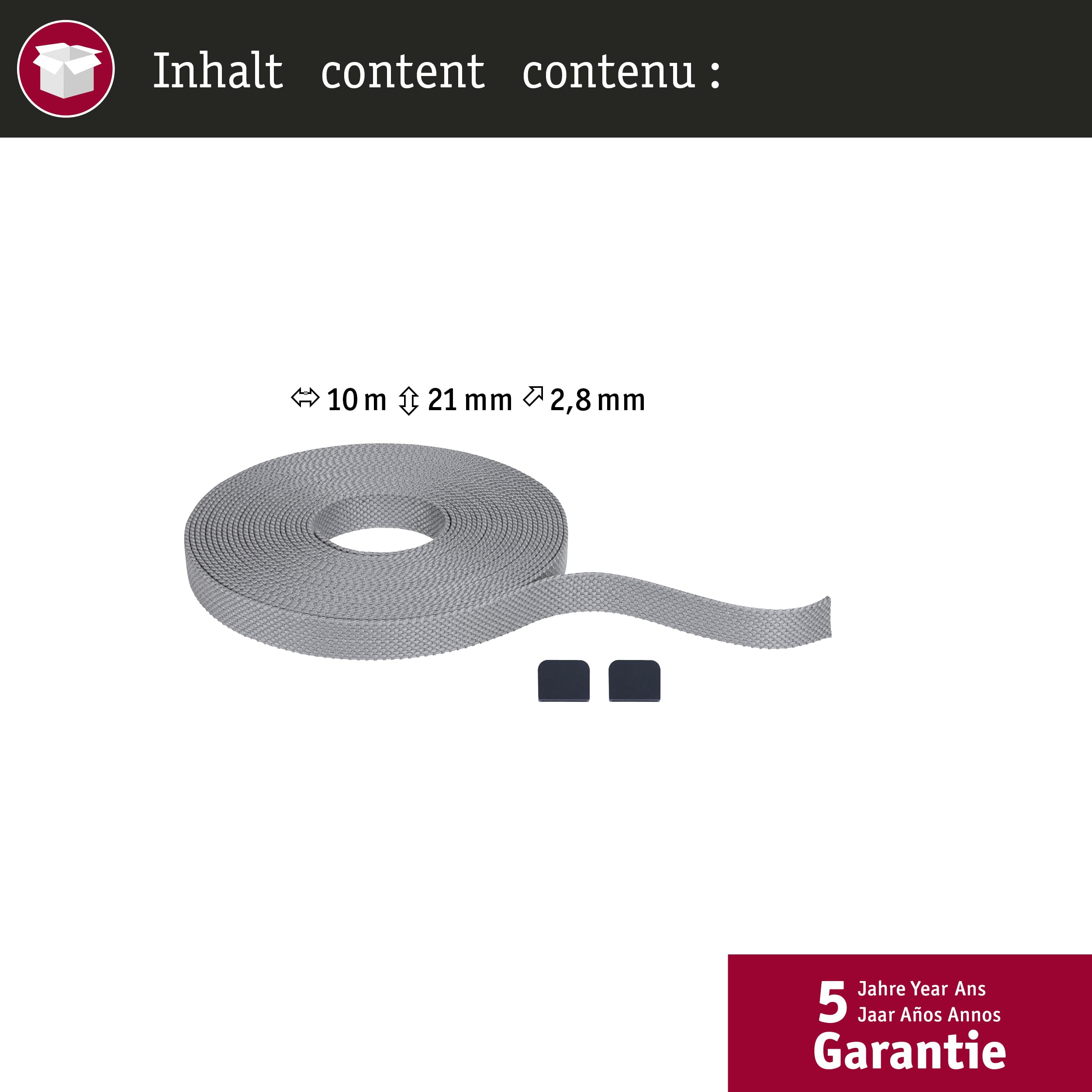 Paulmann ULine Gurt 10m Dacron grau-kupfer