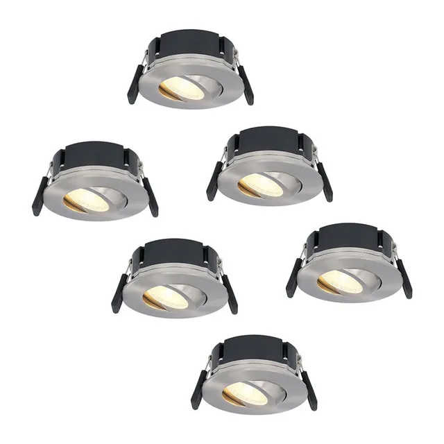 Hoftronic Einbaustrahler 6er Set Edelstahl IP65 2700K