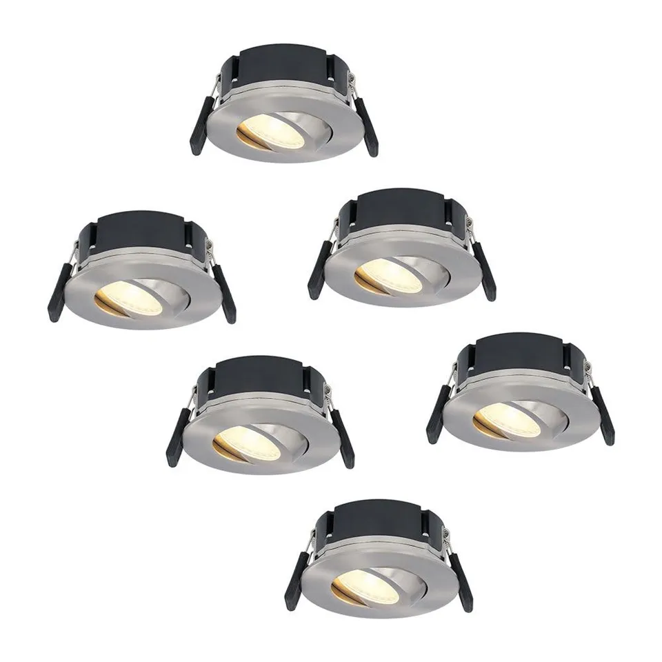 Hoftronic Einbaustrahler 6er Set Edelstahl IP65 2700K