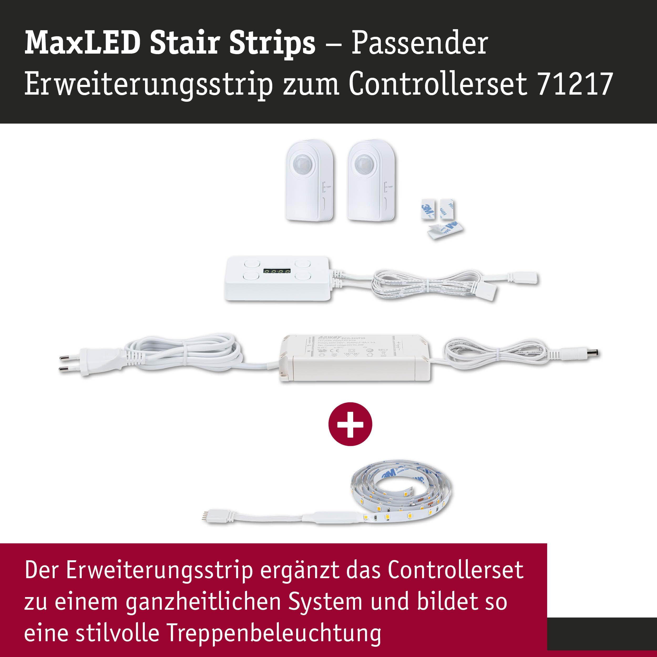 Paulmann MaxLED Stair 71218 LED Strip Erweiterung 0,5m warmweiß
