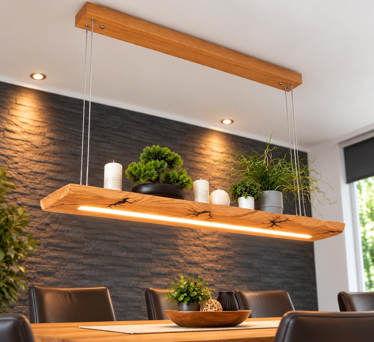 Friesenlicht Sena Hängelampe Wildeiche 120 cm Regal