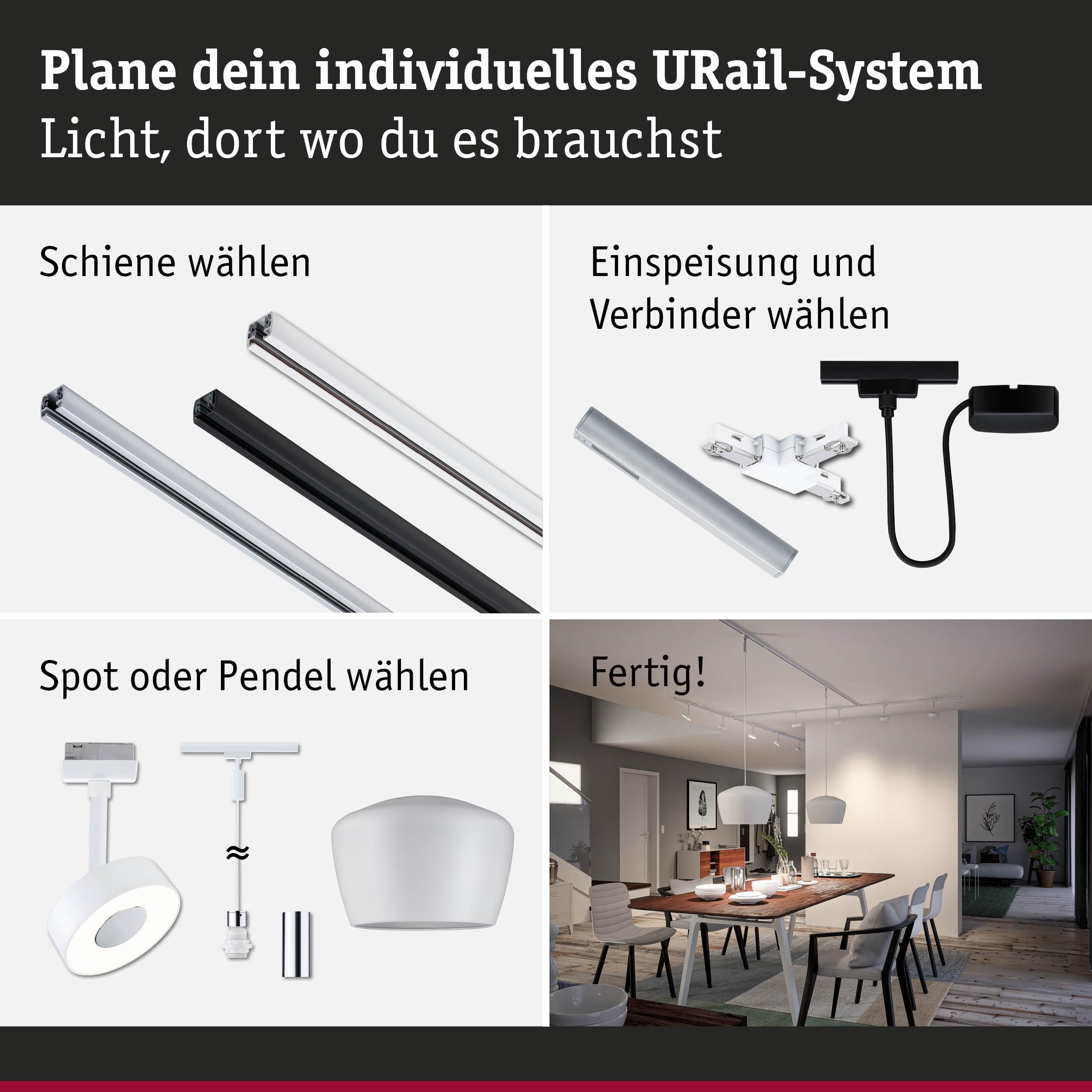 Paulmann URail 95668 Mitteleinspeisung Zigbee 3.0 Signalweiß dimmbar