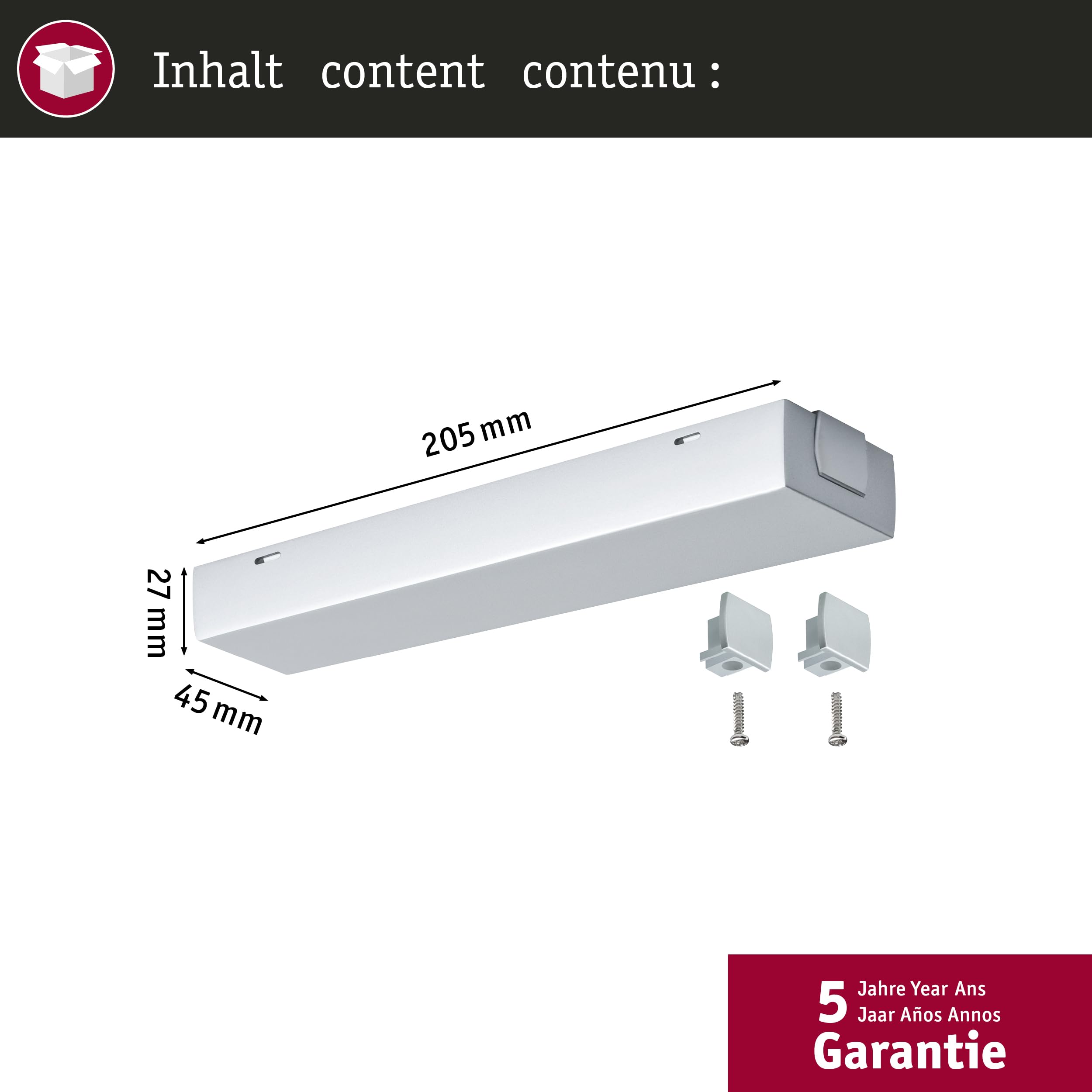Paulmann URail 96885 Einspeisung Mitte Schiene chrom matt