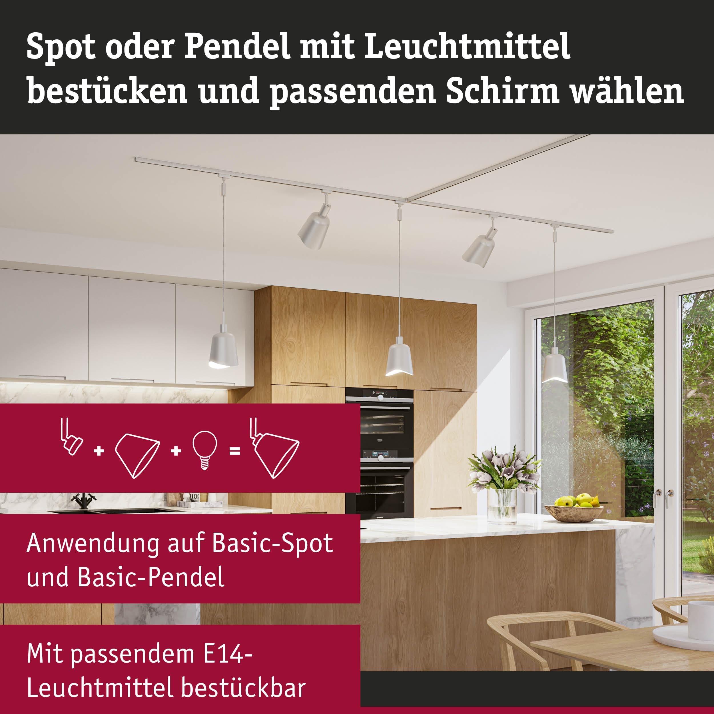Paulmann URail Alvaro DecoSystems Schirm Chrom-Weiß 144mm