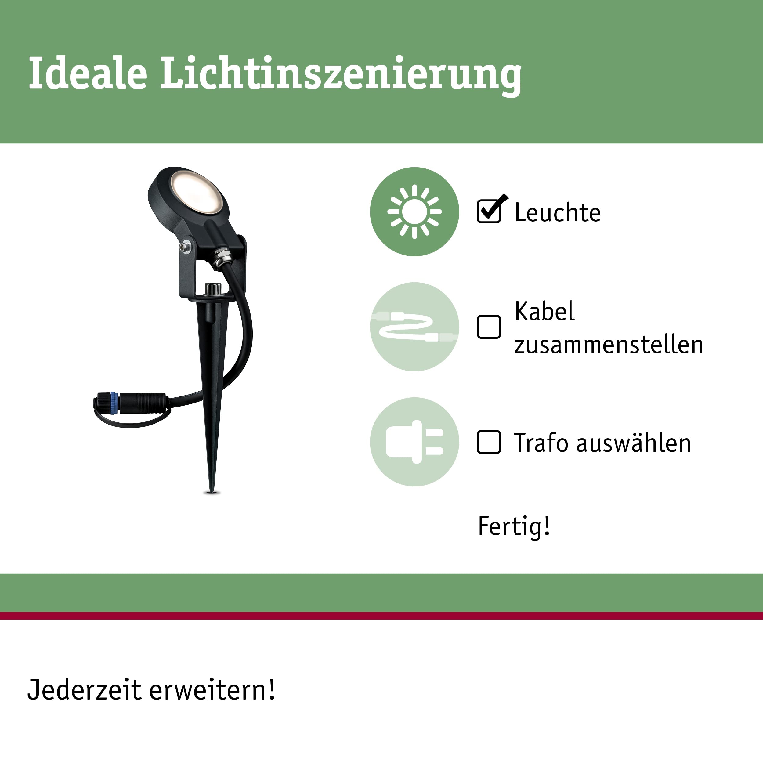 Paulmann 93934 Plug&Shine Sting Spot IP67 6W 3000K