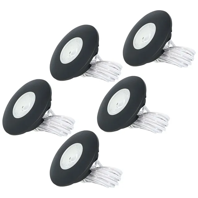 Hoftronic Pavo Einbaustrahler schwarz 5er Set 2700K flach