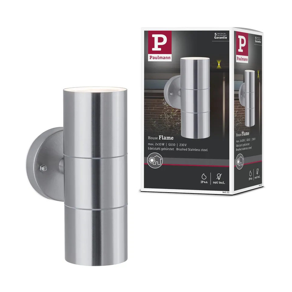 Paulmann Flame 94331 Außenwandleuchte Edelstahl IP44