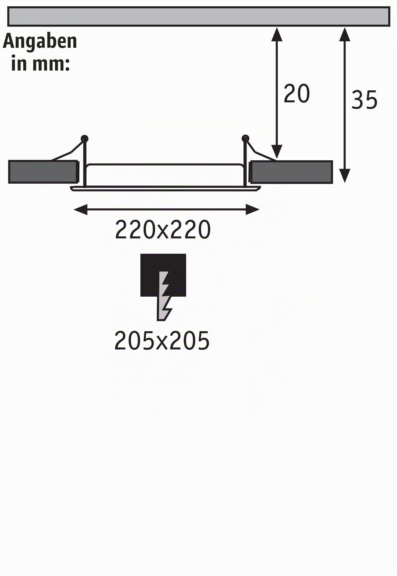 Paulmann Einbaupanel 92078 LED eckig 18W neutralweiß IP44