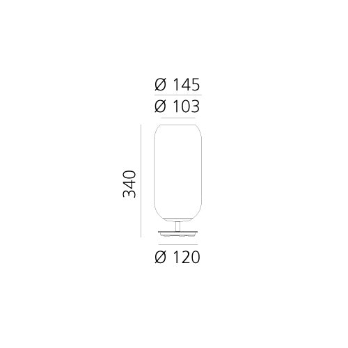 Artemide Gople Mini Tischleuchte Glas Weiß Rauch