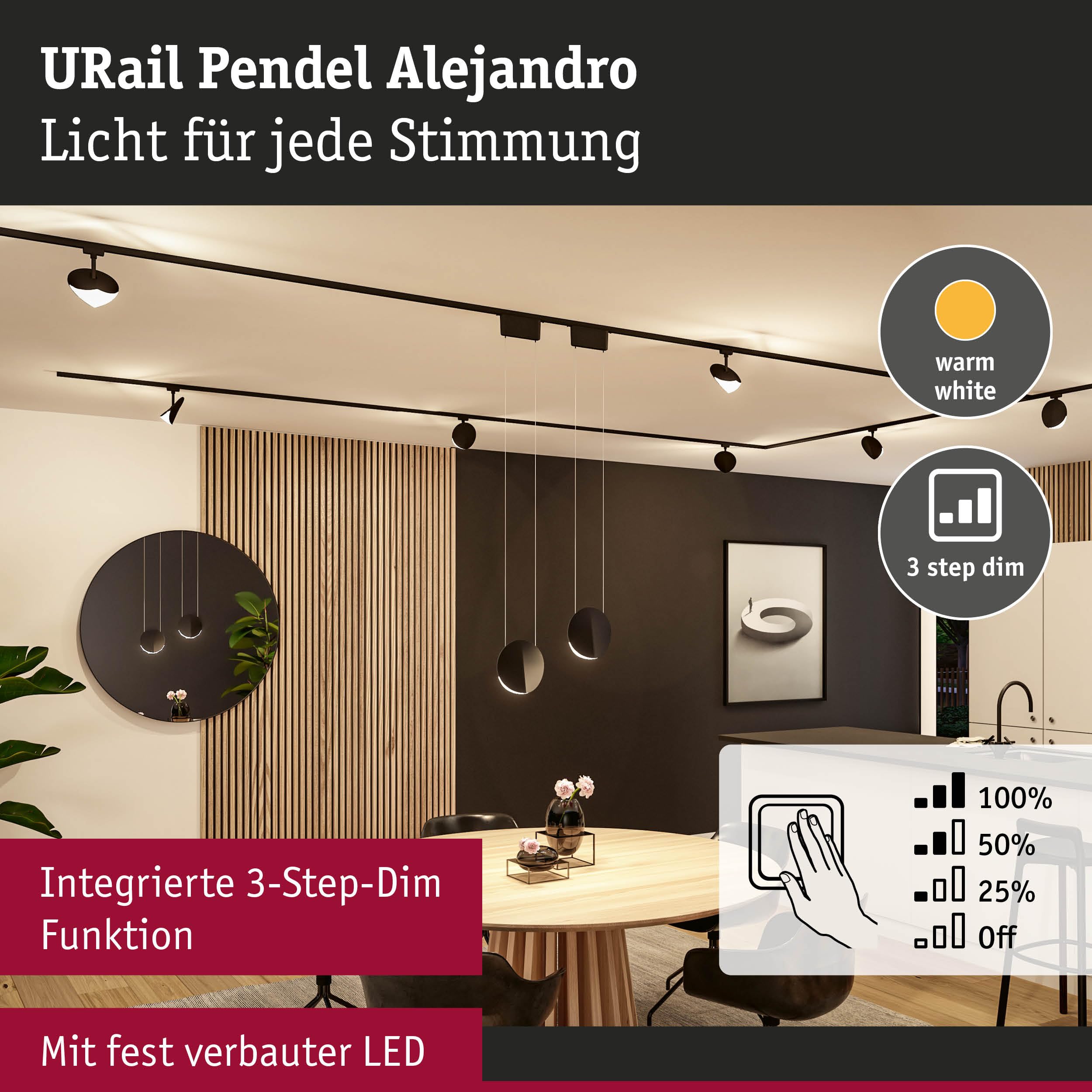 Paulmann Alejandro 94964 Spot eckig schwarz 3000K