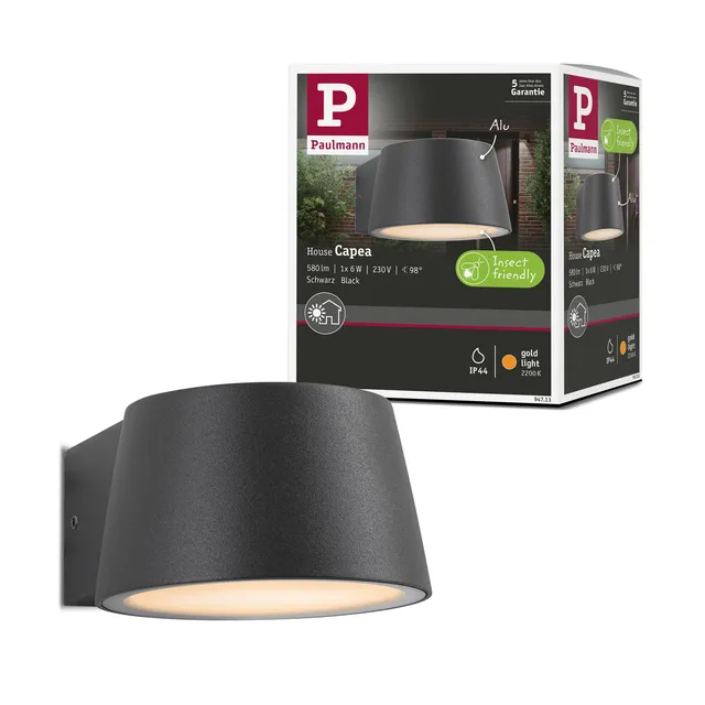 Paulmann Capea LED Wandleuchte Anthrazit IP44 2200K