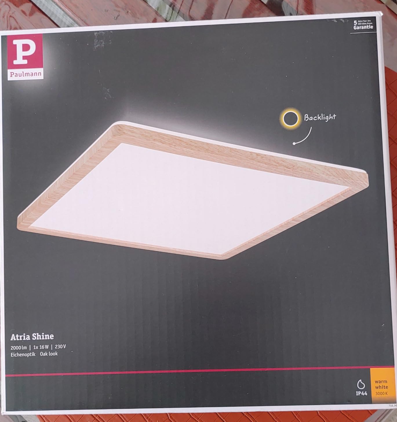 Paulmann Atria Shine 71030 LED Panel Holz 3000K