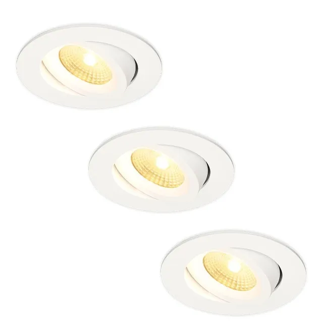 Hoftronic Einbaustrahler Weiß IP44 2700K 3er Set