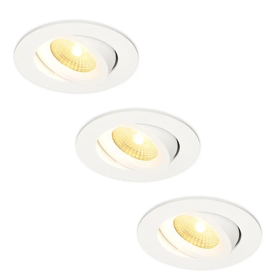 Hoftronic Einbaustrahler Weiß IP44 2700K 3er Set