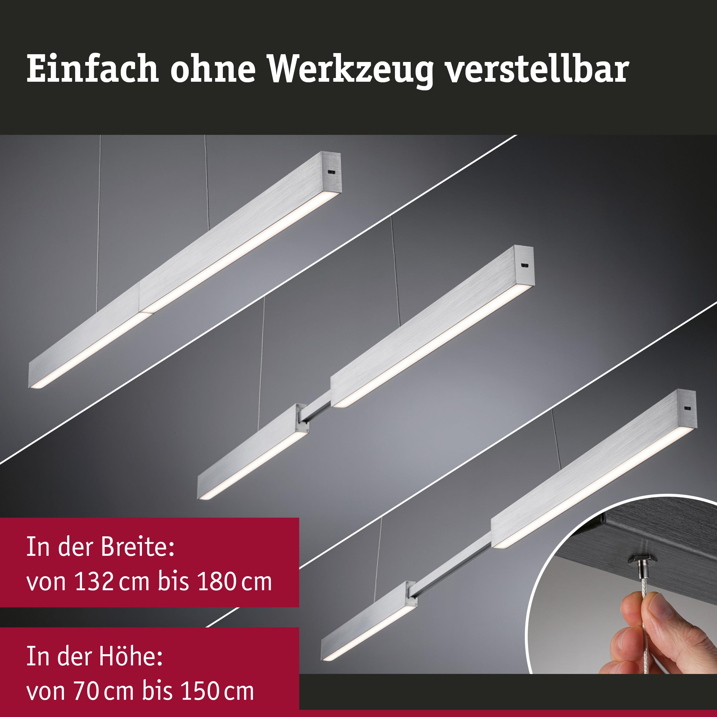 Paulmann Aptare 76988 Pendelleuchte Touchless Alu 2050lm warmweiß