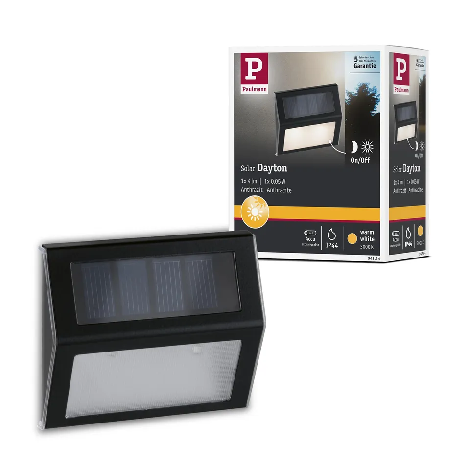 Paulmann 94234 Solar Stufenleuchte Anthrazit Warmweiß IP44