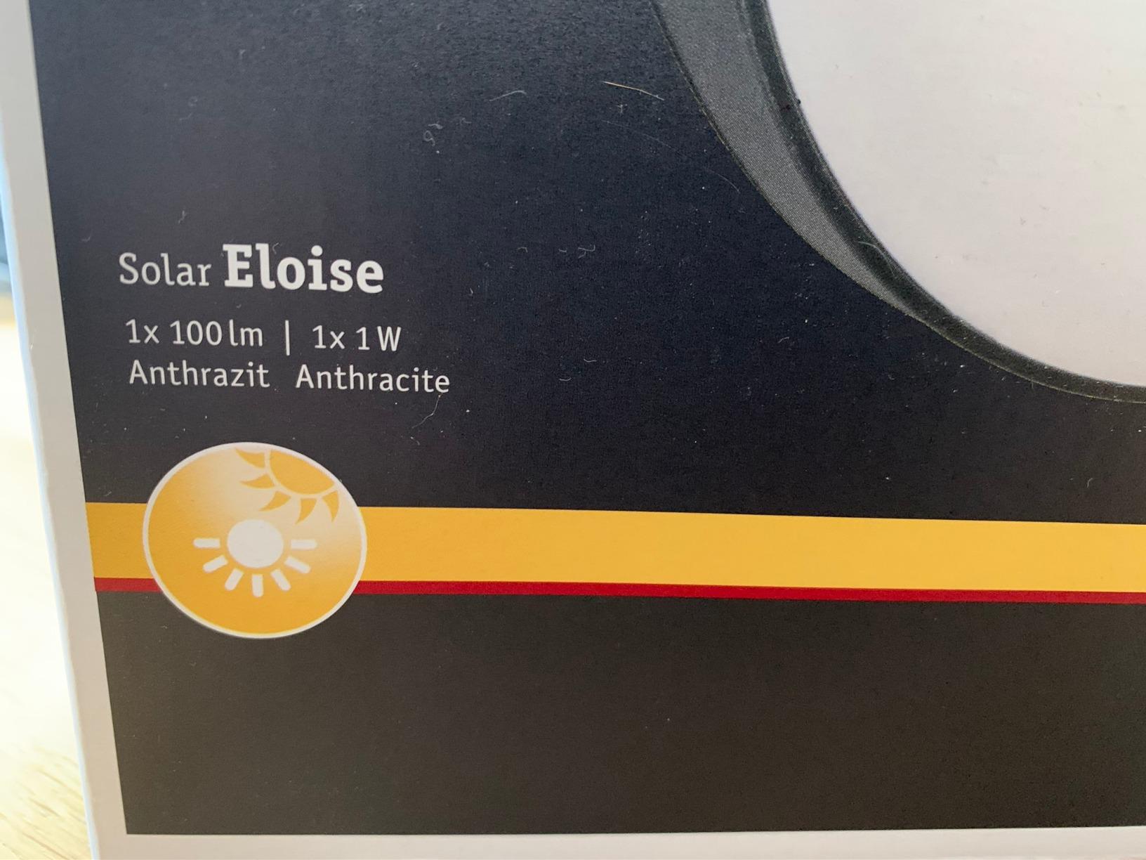 Paulmann Elois 94264 Solar-Wandleuchte anthrazit rund