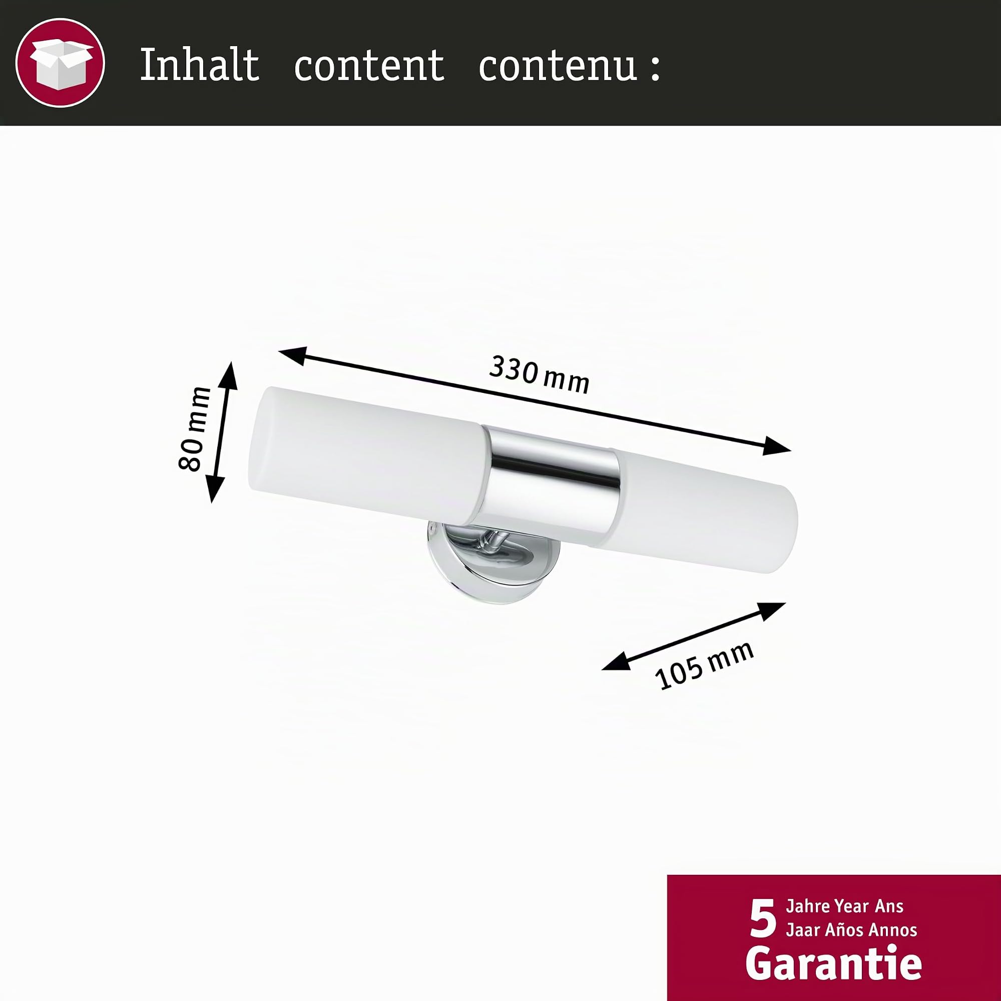 Paulmann Lenia 70350 Spiegelleuchte E14 Chrom IP44