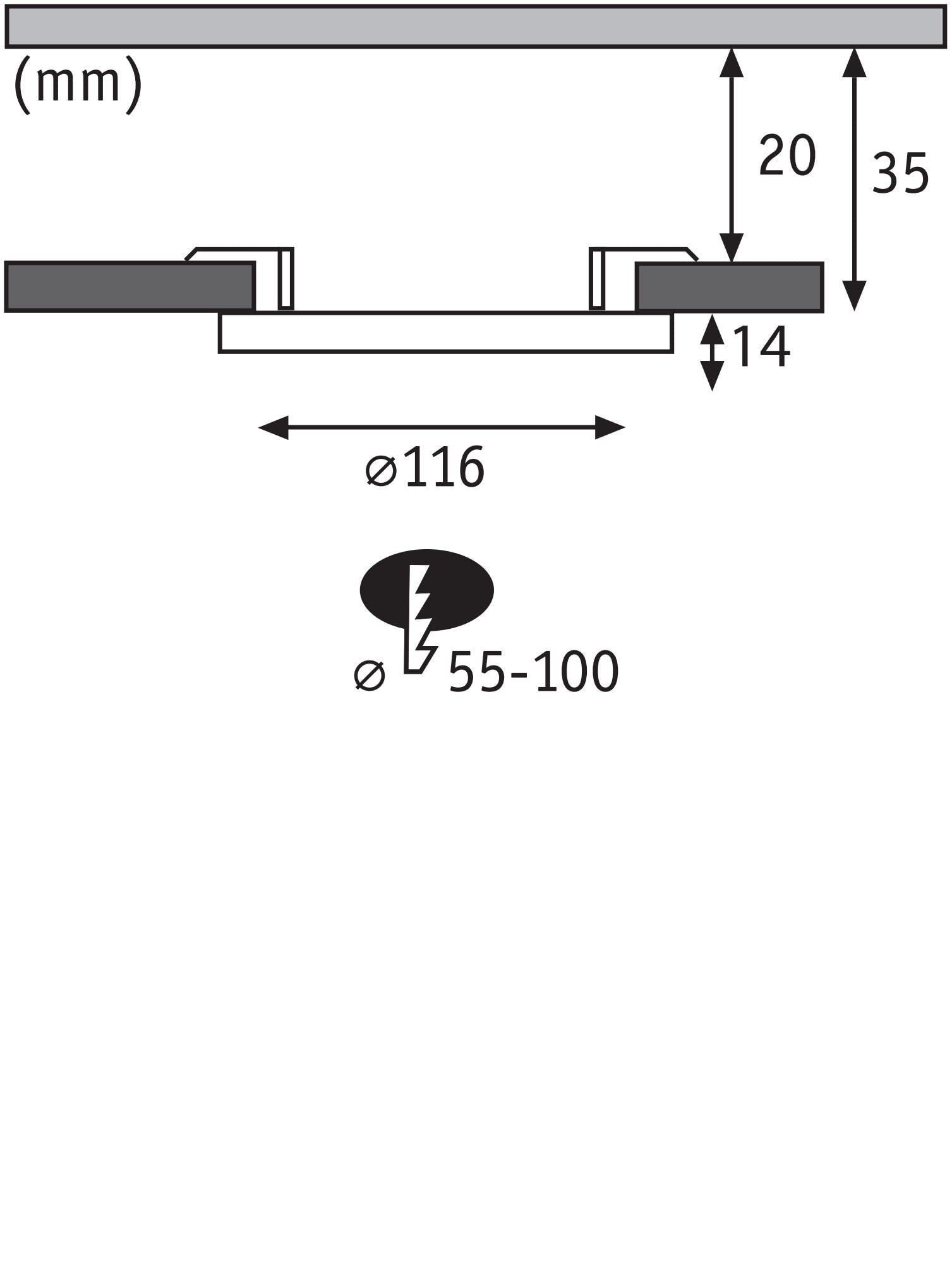Paulmann 3725 LED-Einbauleuchte Ø116mm weiß matt 3000K