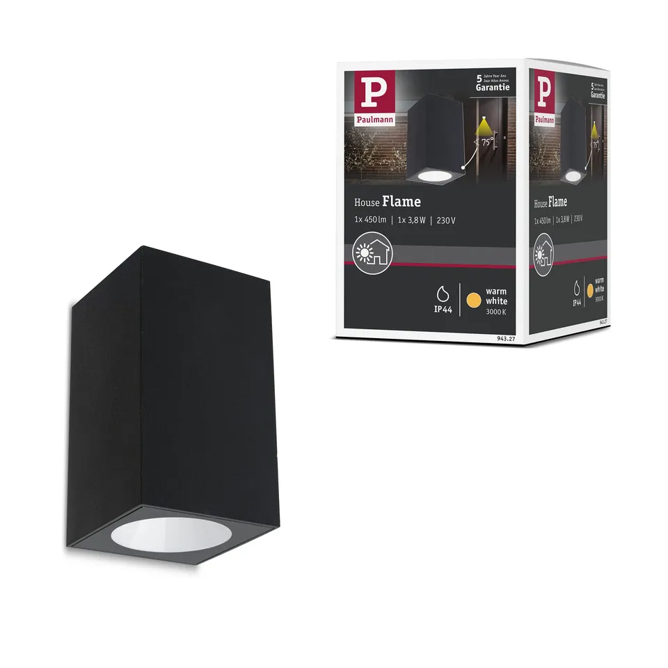 Paulmann Flame 94327 Außenwandleuchte Anthrazit 1-fach 58x75