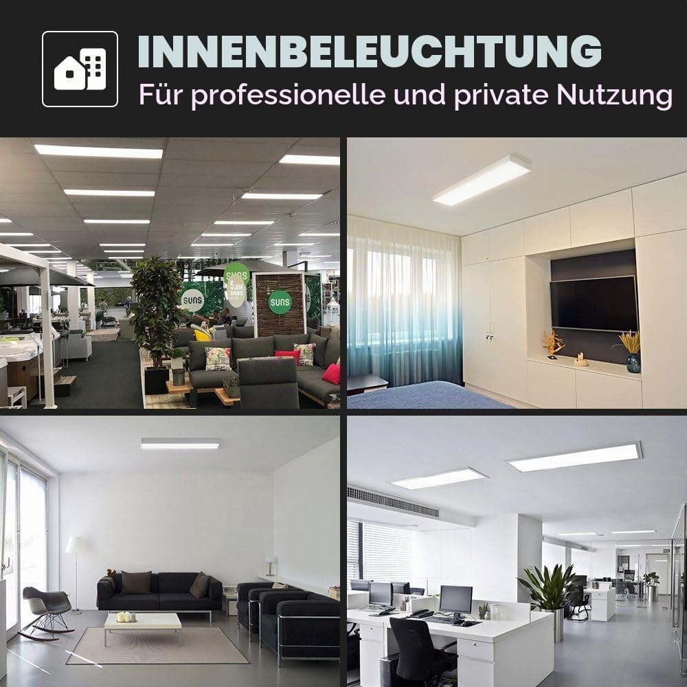 Hoftronic LED-Panel Einbau 120x30cm 36W 3000K warmweiß