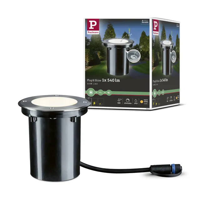 Paulmann Plug Shine 93907 Bodenstrahler Ø140mm warmweiß