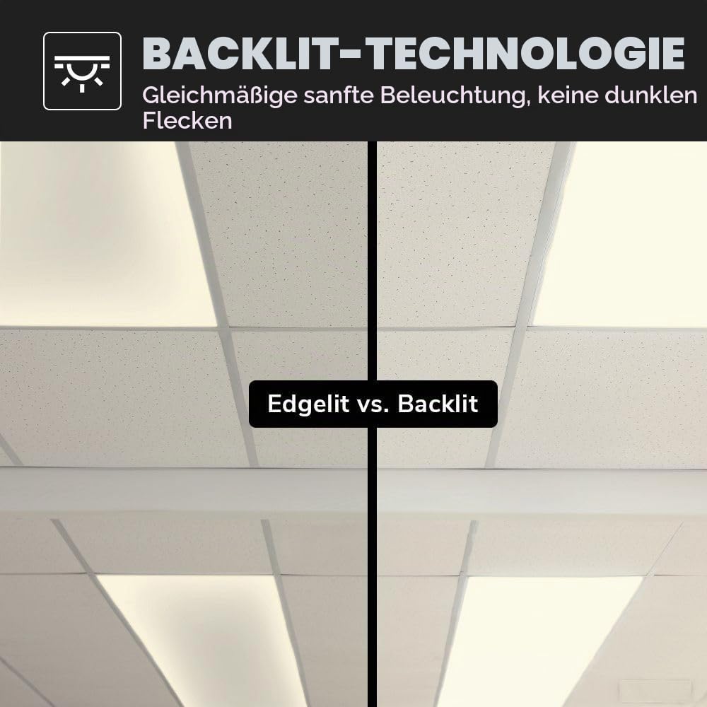 Hoftronic LED-Panel Einbau 120x30cm 36W 3000K warmweiß